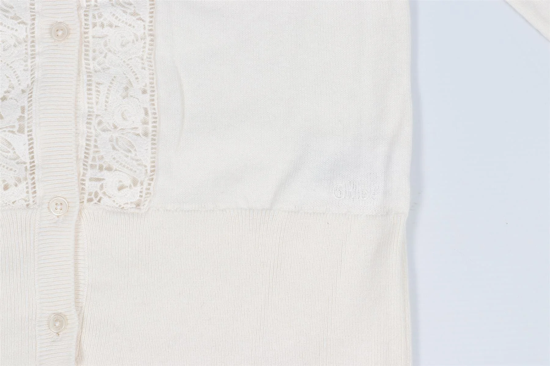 CHLOÉ  IVORY KIDS GIRLS COTTON CARDIGAN 8 YEARS - Image 4