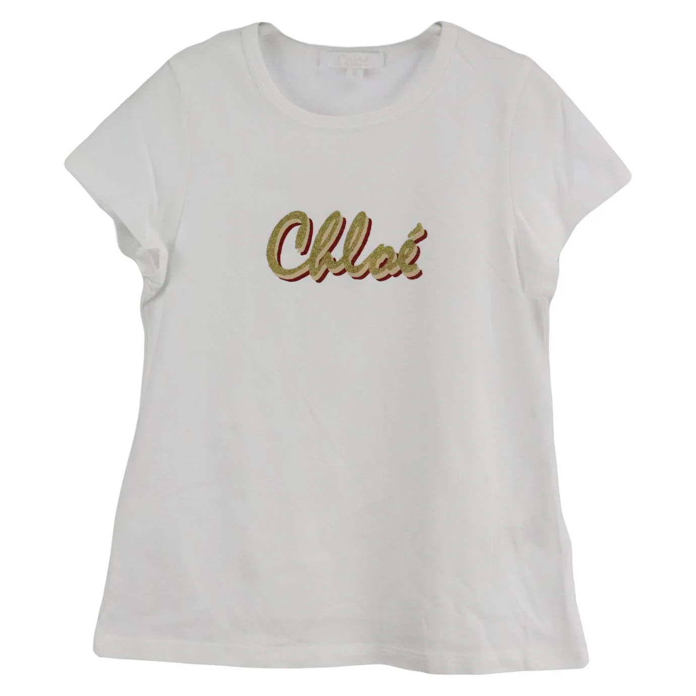 CHLOÉ KIDS GIRLS LOGO COTTON T-SHIRT 8 YEARS