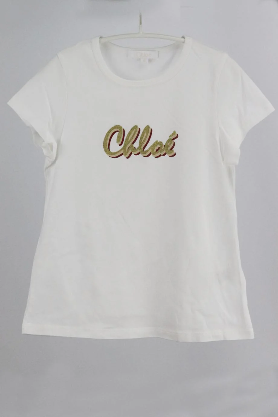 CHLOÉ KIDS GIRLS LOGO COTTON T-SHIRT 8 YEARS - Image 2