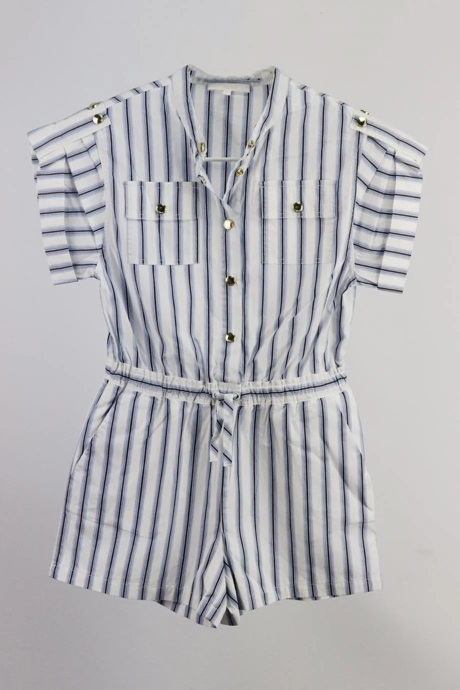 CHLOÉ KIDS GIRLS STRIPPED COTTON PLAYSUIT 8 YEARS - Image 2