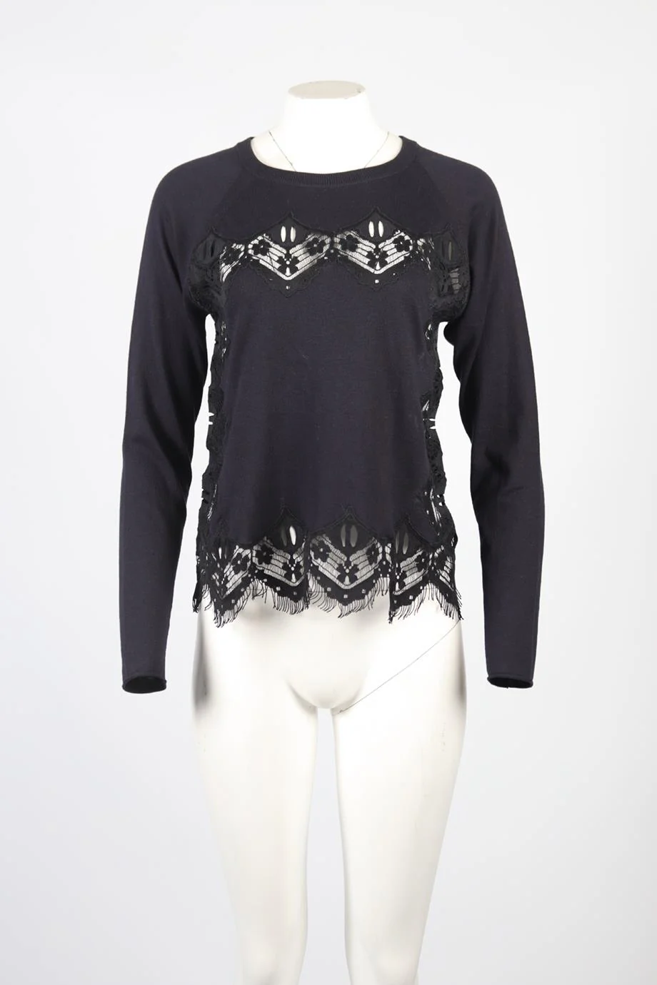 CHLOÉ LACE AND SILK BLEND SWEATER XSMALL - Image 2