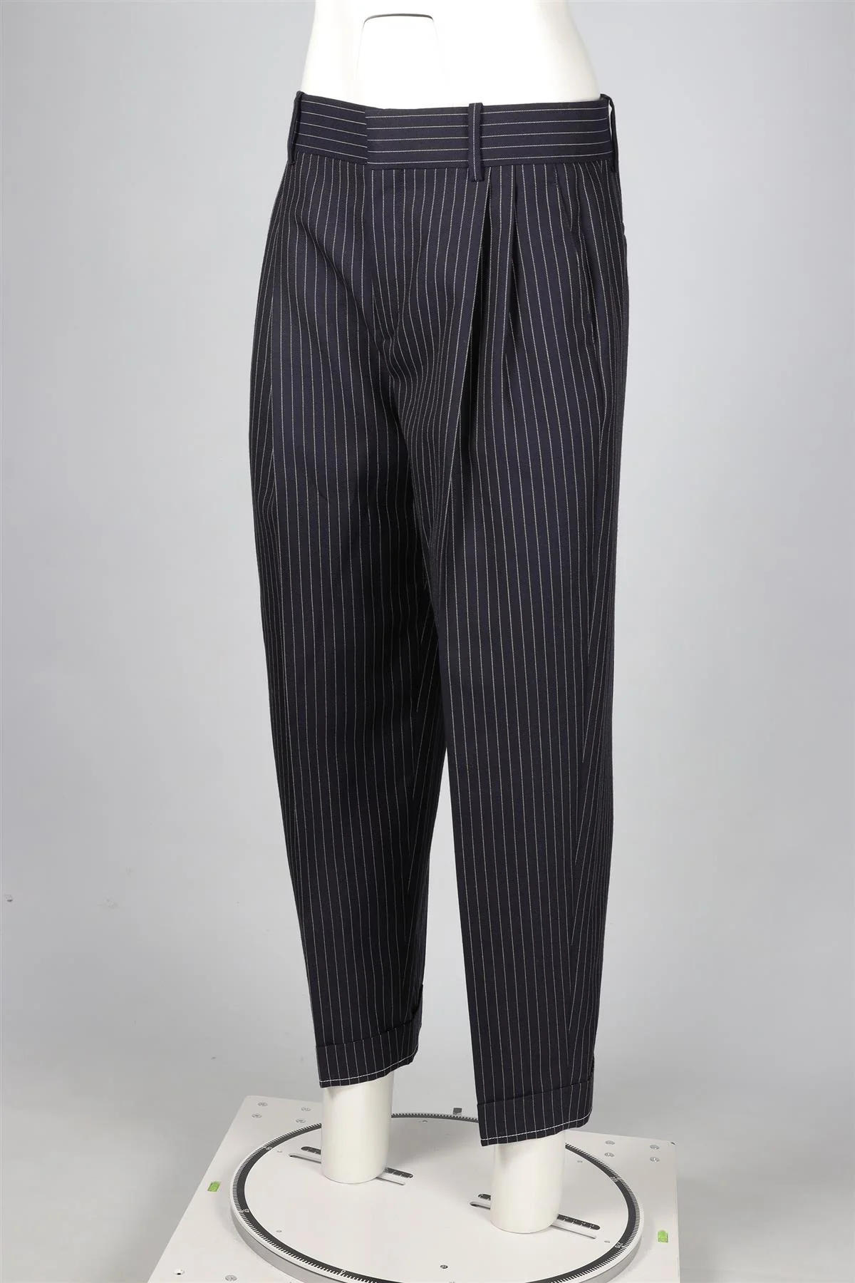 CHLOÉ NAVY WOOL STRAIGHT LEG PANTS FR 40 UK 12 - Image 3