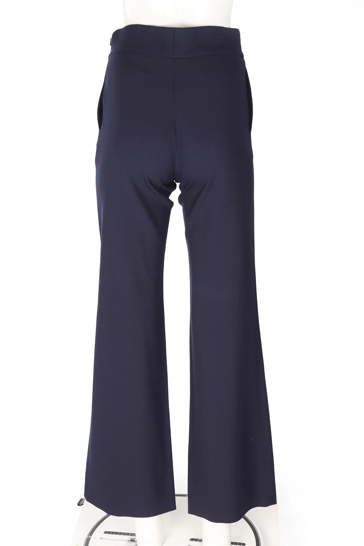 CHLOÉ NAVY WOOL WIDE LEG PANTS FR 34 UK 6 - Image 4