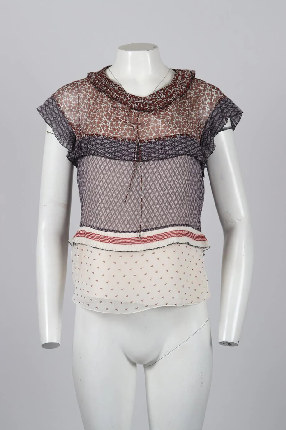 CHLOÉ PRINTED SILK TOP FR 36 UK 8 - Image 2