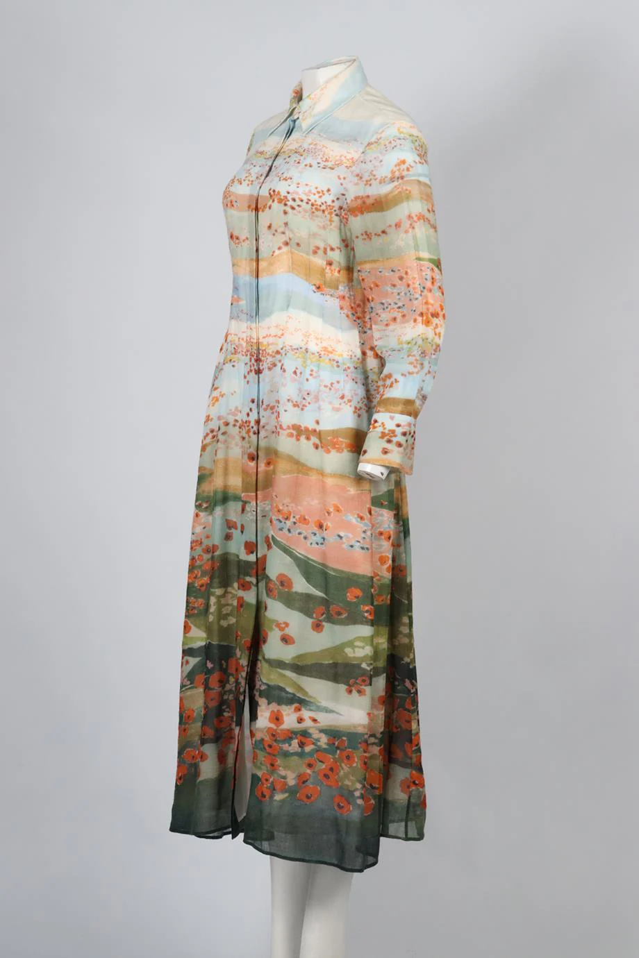 CHLOÉ PRINTED WOOL MAXI DRESS FR 38 UK 10 - Image 3