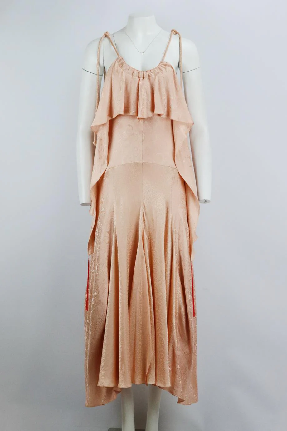 CHLOÉ RUFFLED SILK JACQUARD MAXI DRESS FR 36 UK 8 - Image 2