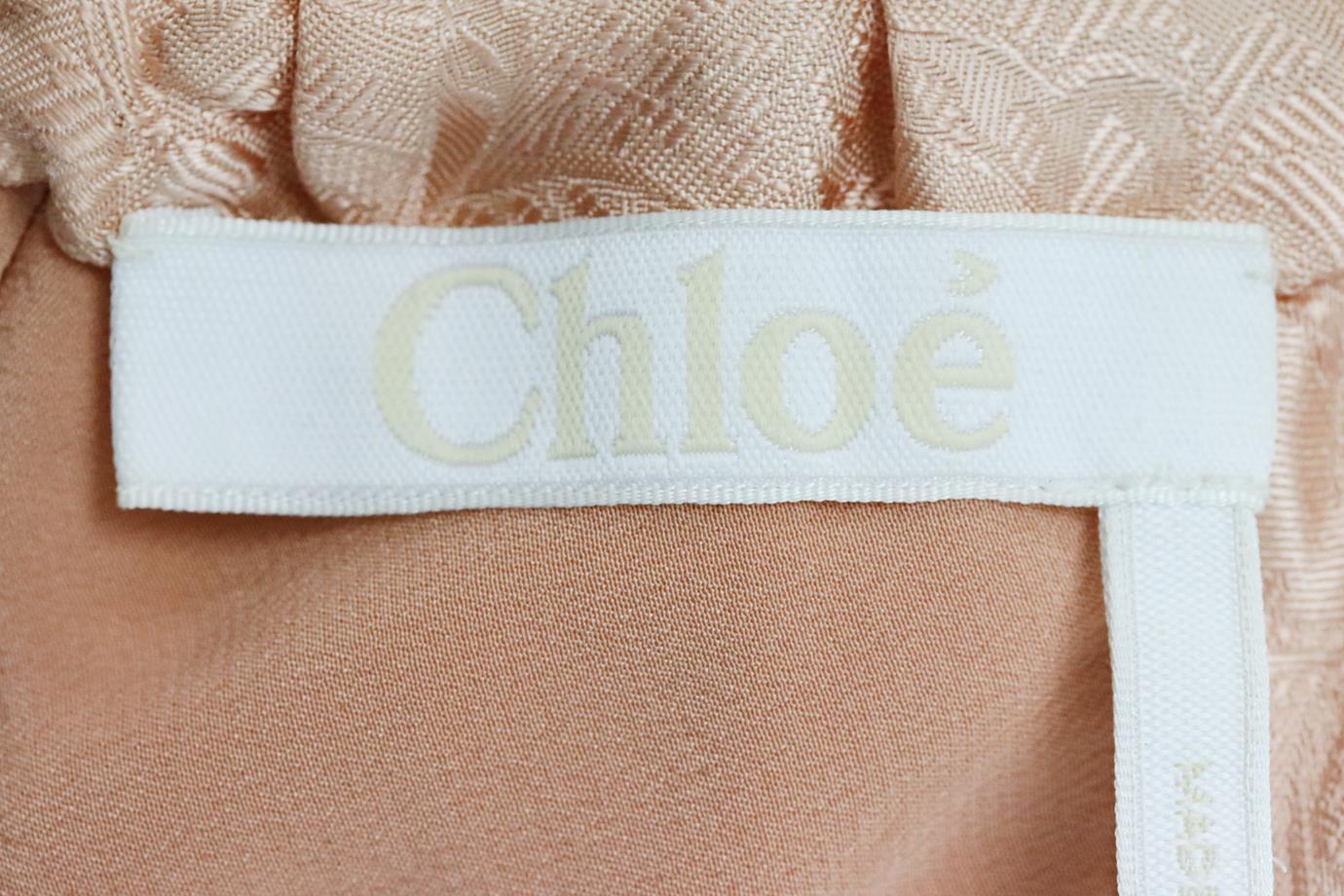 CHLOÉ RUFFLED SILK JACQUARD MAXI DRESS FR 36 UK 8 - Image 5