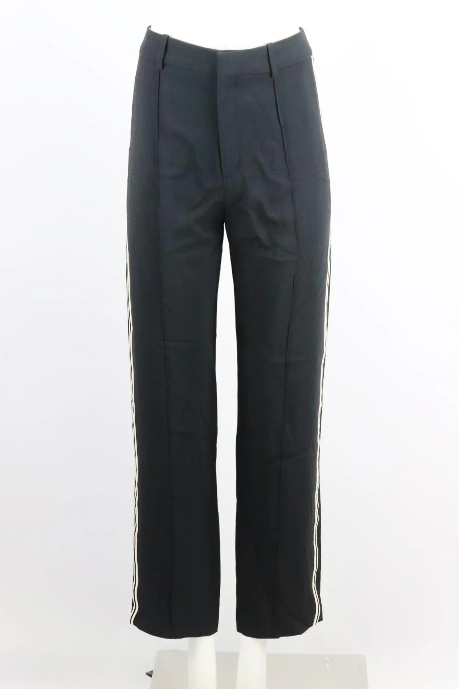 CHLOÉ STRIPED CREPE STRAIGHT LEG PANTS FR 36 UK 8 - Image 2