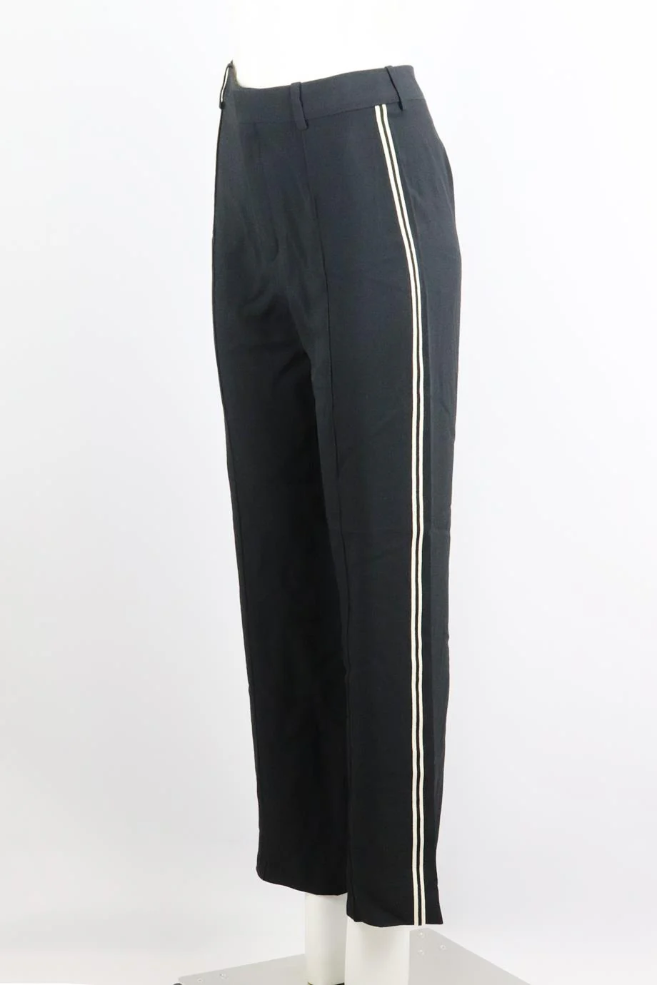 CHLOÉ STRIPED CREPE STRAIGHT LEG PANTS FR 36 UK 8 - Image 3