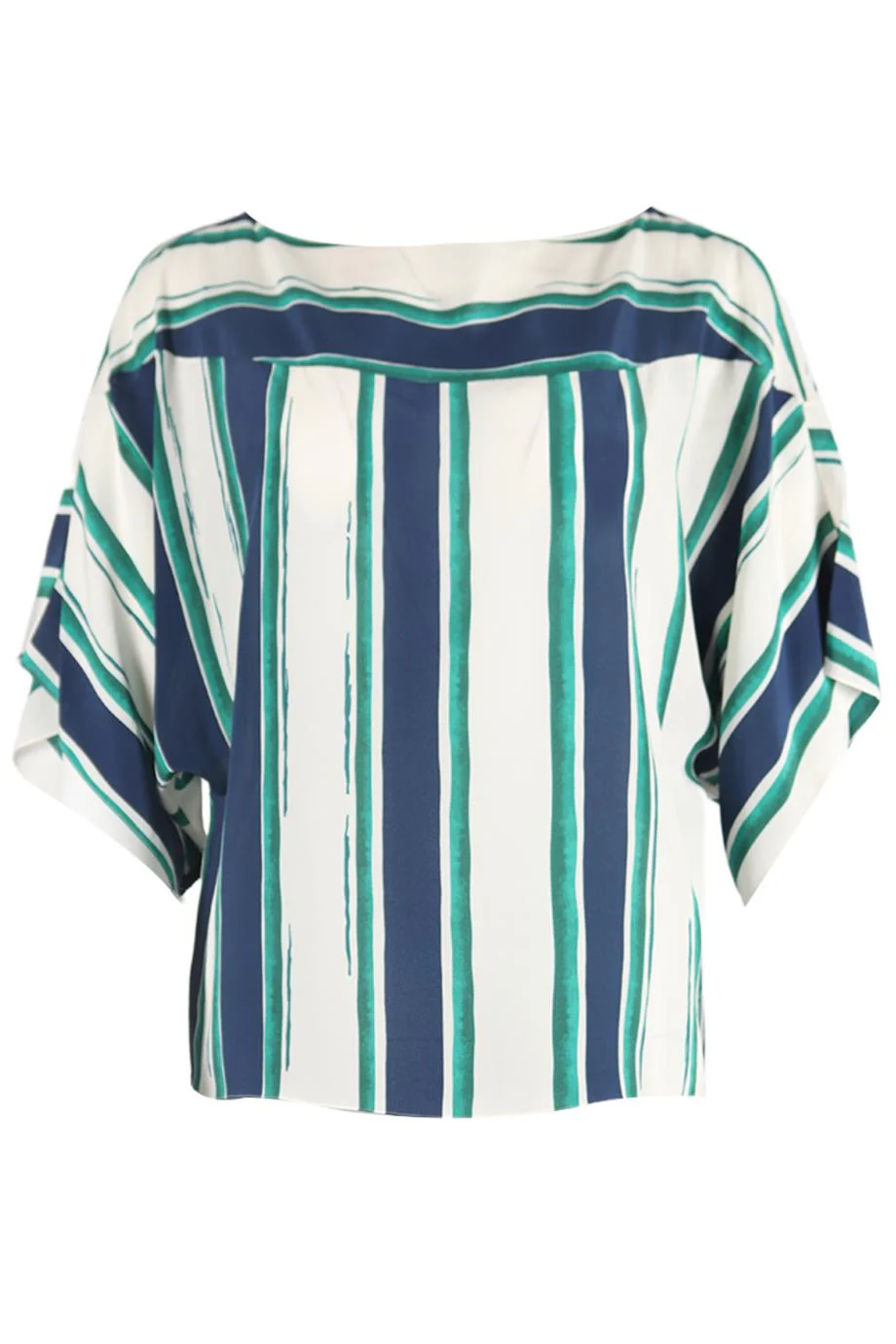 CHLOE STRIPED SILK TOP FR 36 UK 8