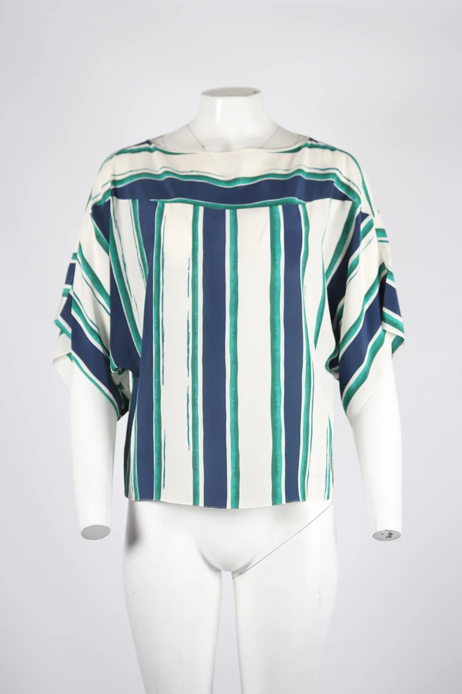 CHLOE STRIPED SILK TOP FR 36 UK 8 - Image 2