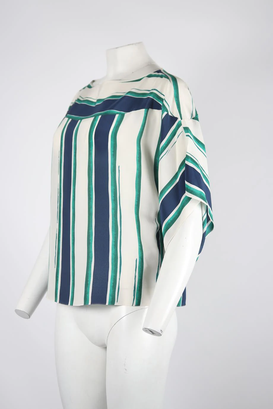 CHLOE STRIPED SILK TOP FR 36 UK 8 - Image 3