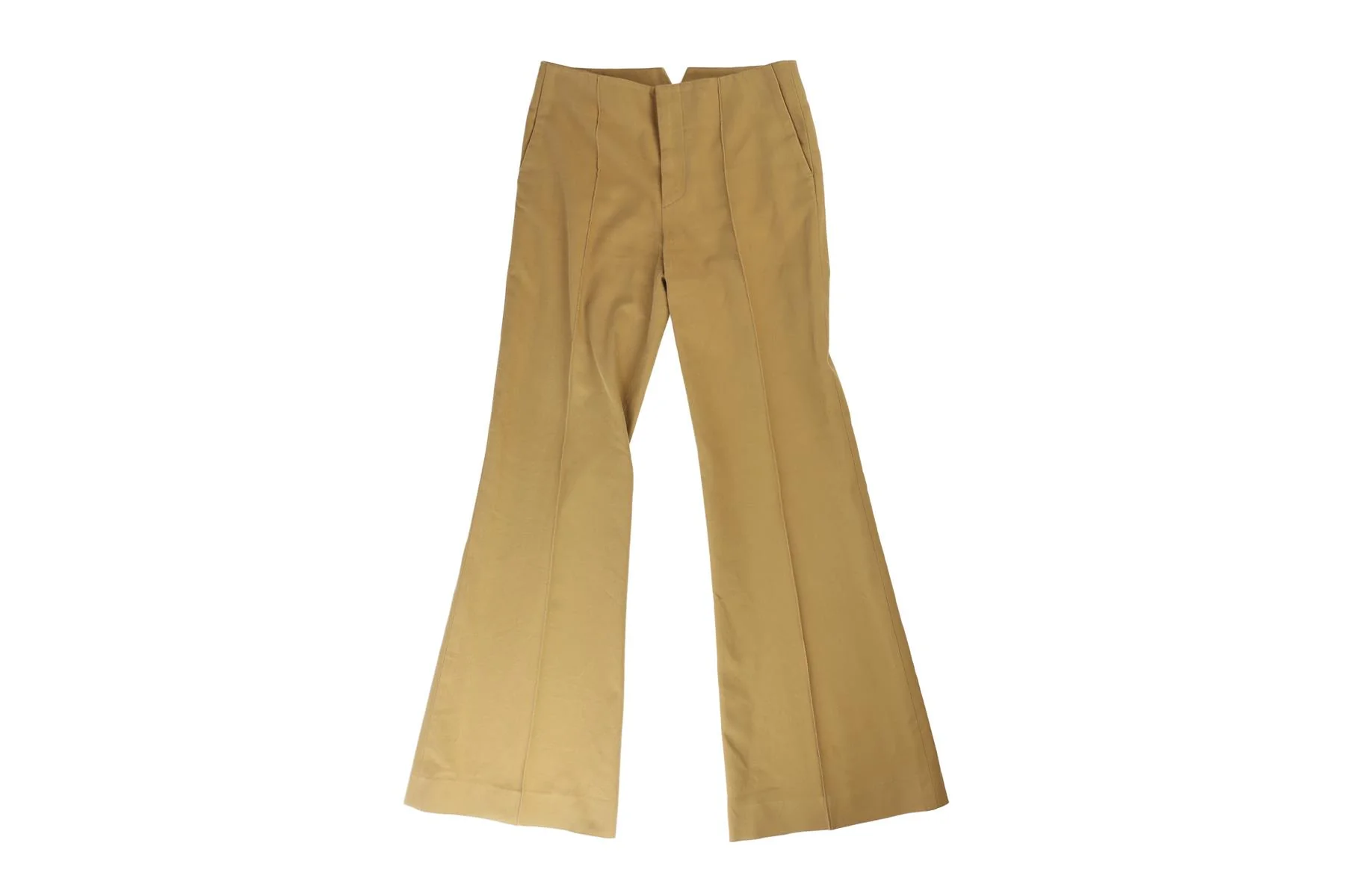 CHLOÉ TAN COTTON FLARED PANTS FR 36 UK 8 - Image 2