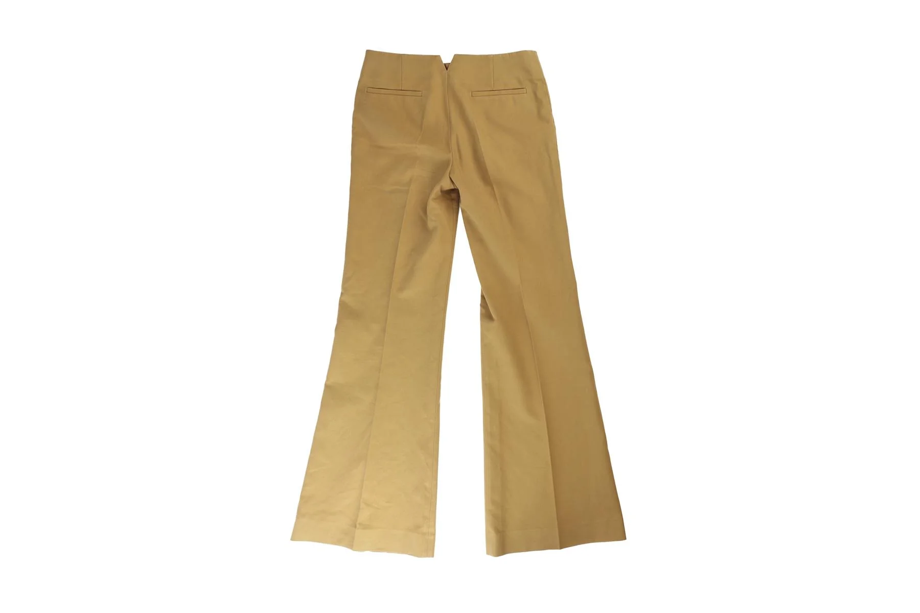 CHLOÉ TAN COTTON FLARED PANTS FR 36 UK 8 - Image 4