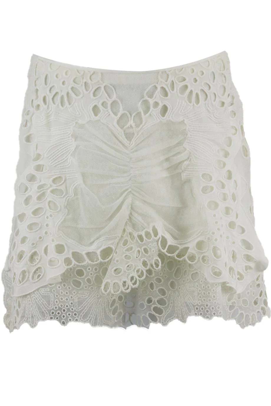 CHLOÉ TULLE AND LINEN BLEND MINI SKIRT FR 34 UK 6