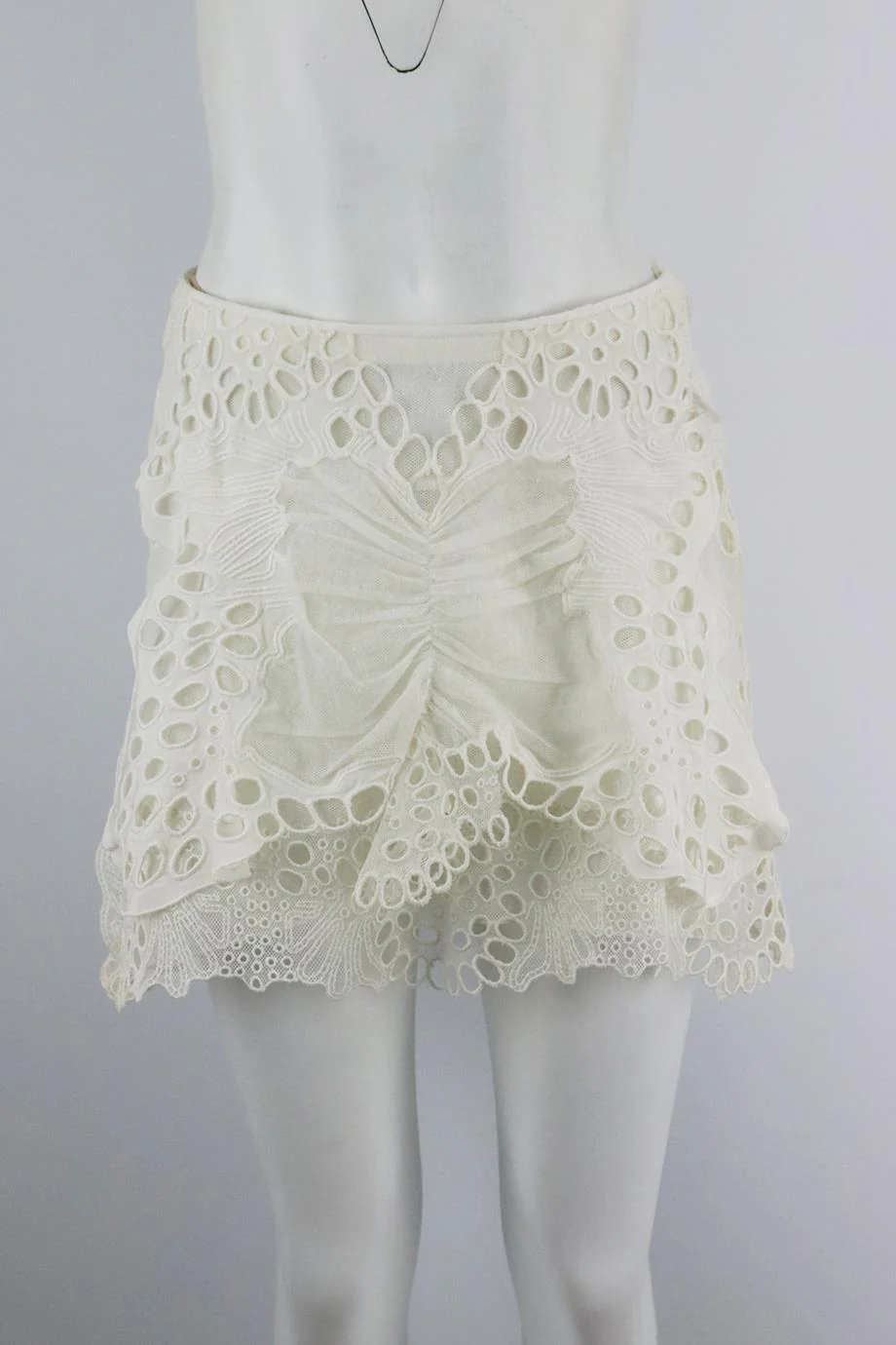 CHLOÉ TULLE AND LINEN BLEND MINI SKIRT FR 34 UK 6 - Image 2