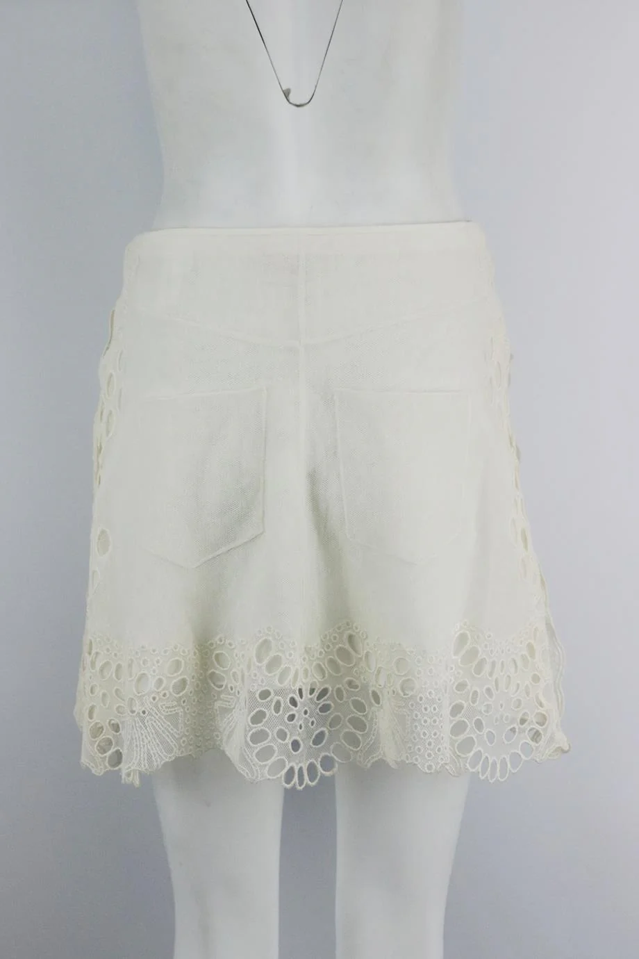 CHLOÉ TULLE AND LINEN BLEND MINI SKIRT FR 34 UK 6 - Image 4
