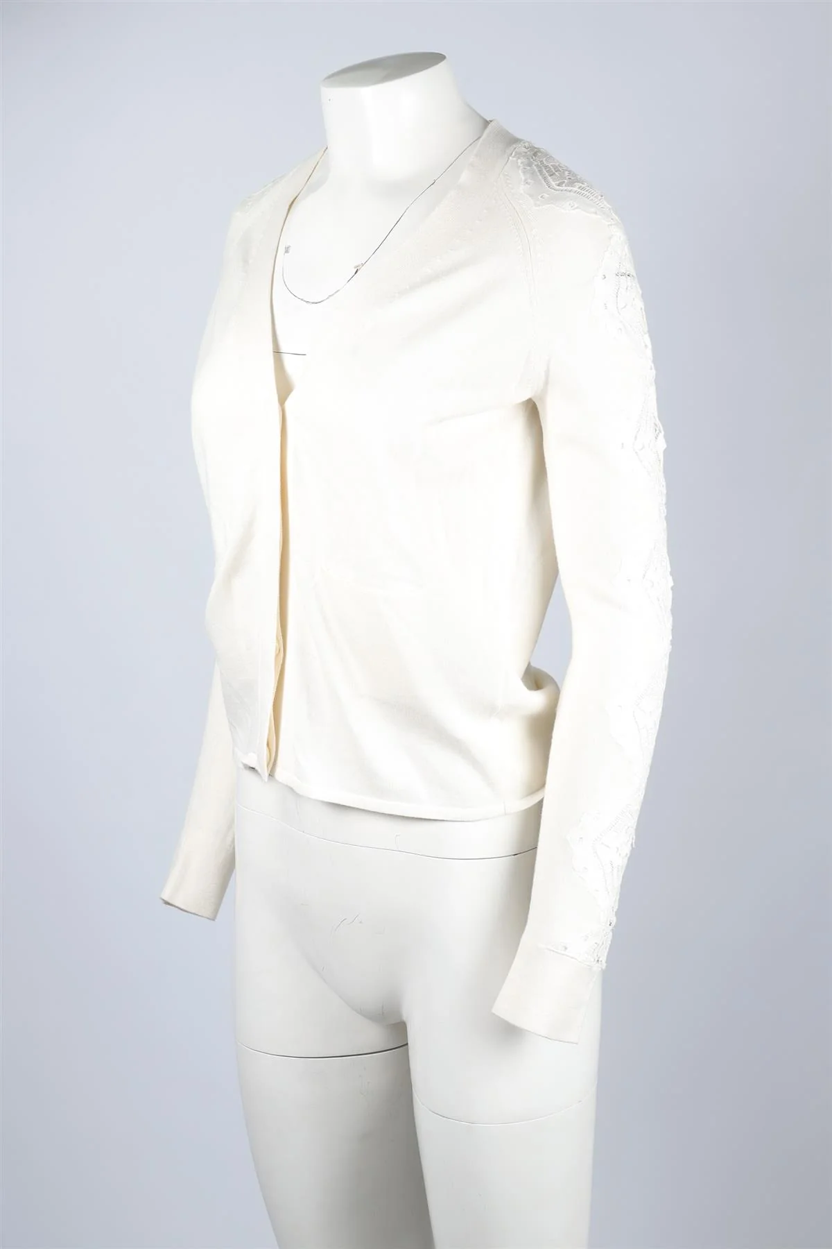 CHLOÉ  WHITE COTTON CARDIGAN XSMALL - Image 3