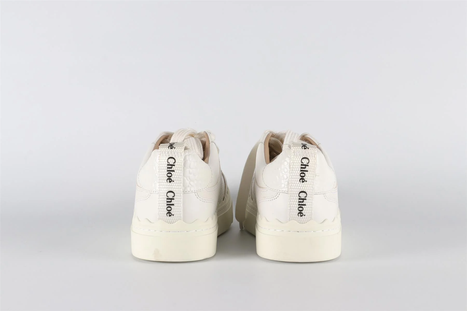 CHLOÉ WHITE LAUREN LEATHER SNEAKERS EU 36 UK 3 US 6 - Image 5