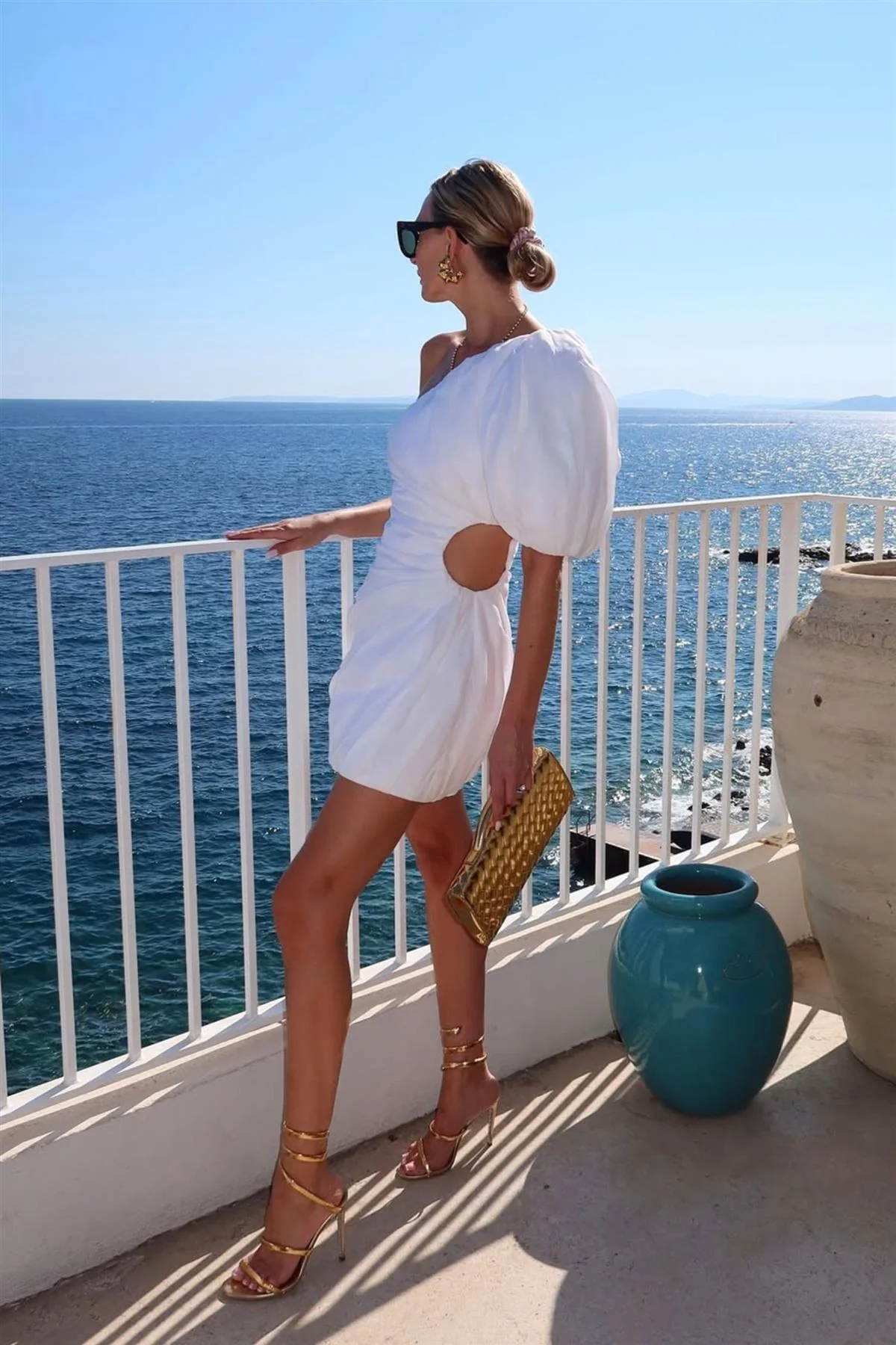 CHLOÉ WHITE RAMIE MINI DRESS FR 36 UK 8 - Image 2