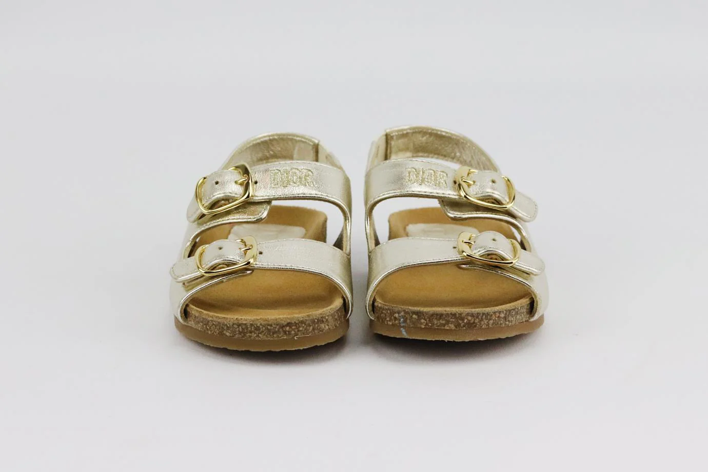 CHRISTIAN DIOR BABY GIRLS METALLIC LEATHER SANDALS EU 22 UK 5 - Image 3