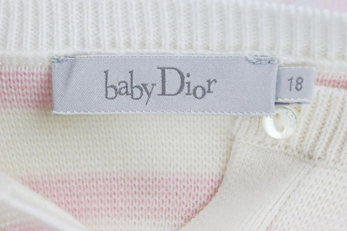 CHRISTIAN DIOR BABY GIRLS STRIPED CASHMERE BLEND CARDIGAN 18 MONTHS - Image 4