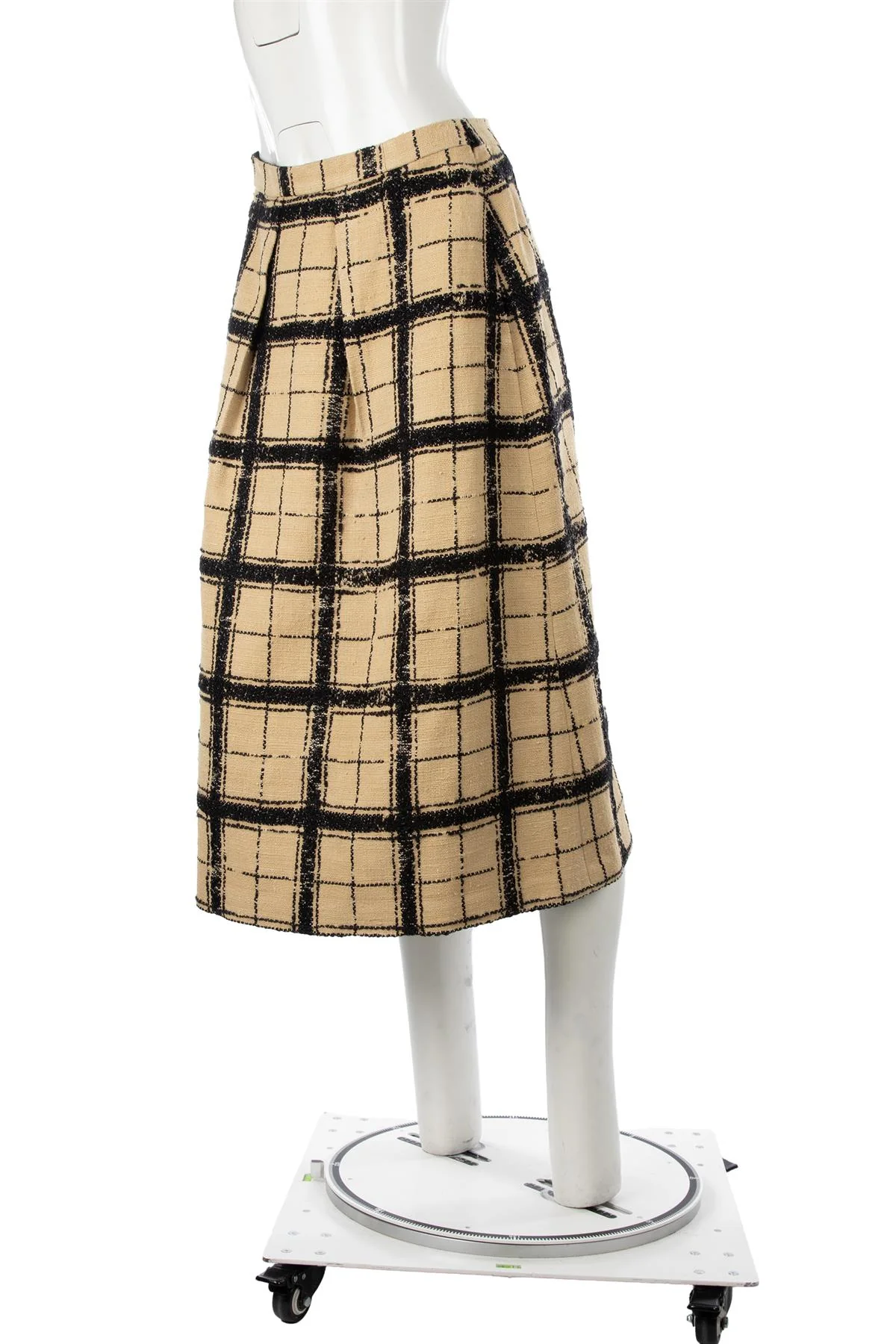 CHRISTIAN DIOR BEIGE COTTON MIDI SKIRT FR 38 UK 10 - Image 3