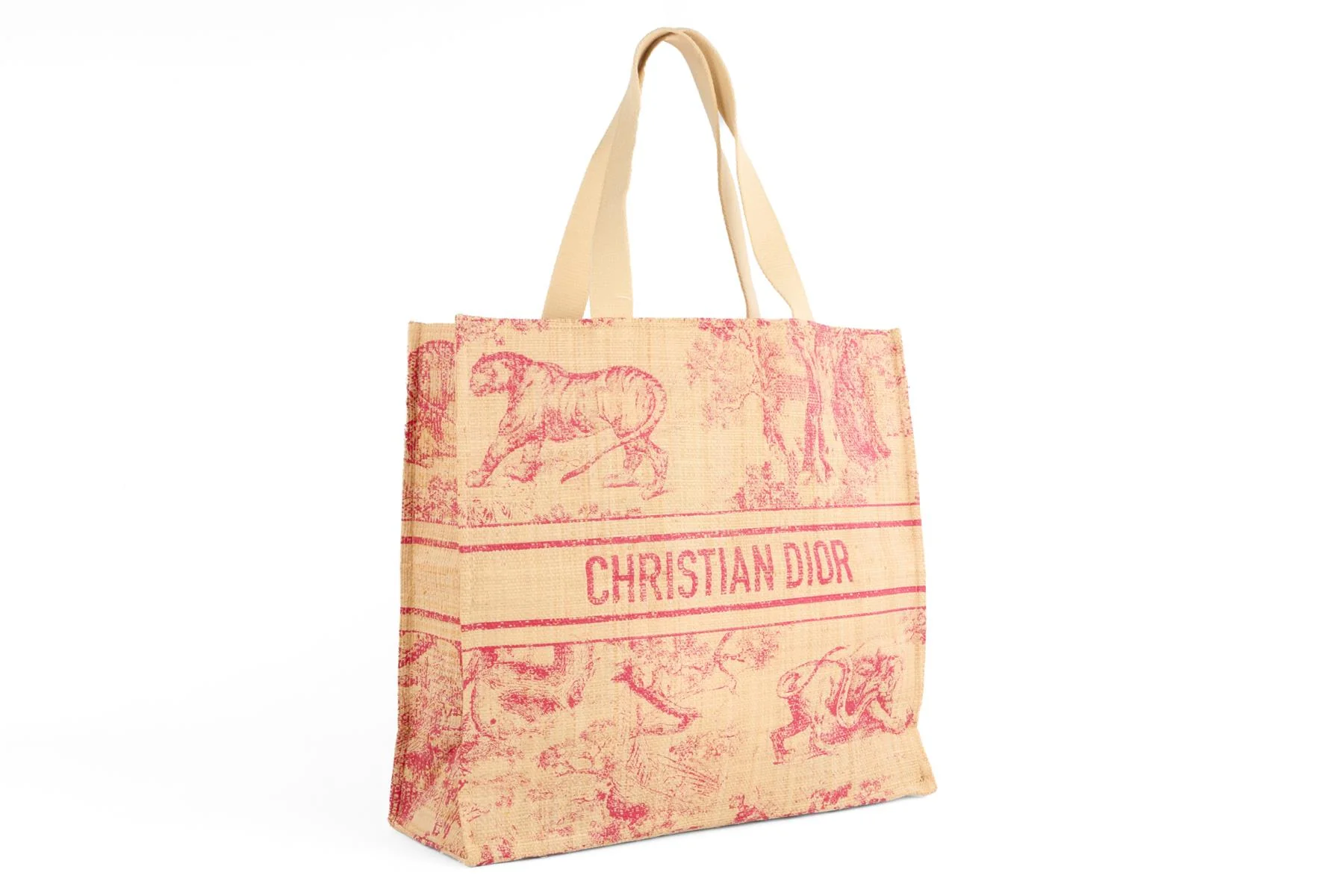 CHRISTIAN DIOR BEIGE DIORIVIERA RAFFIA TOTE BAG - Image 3
