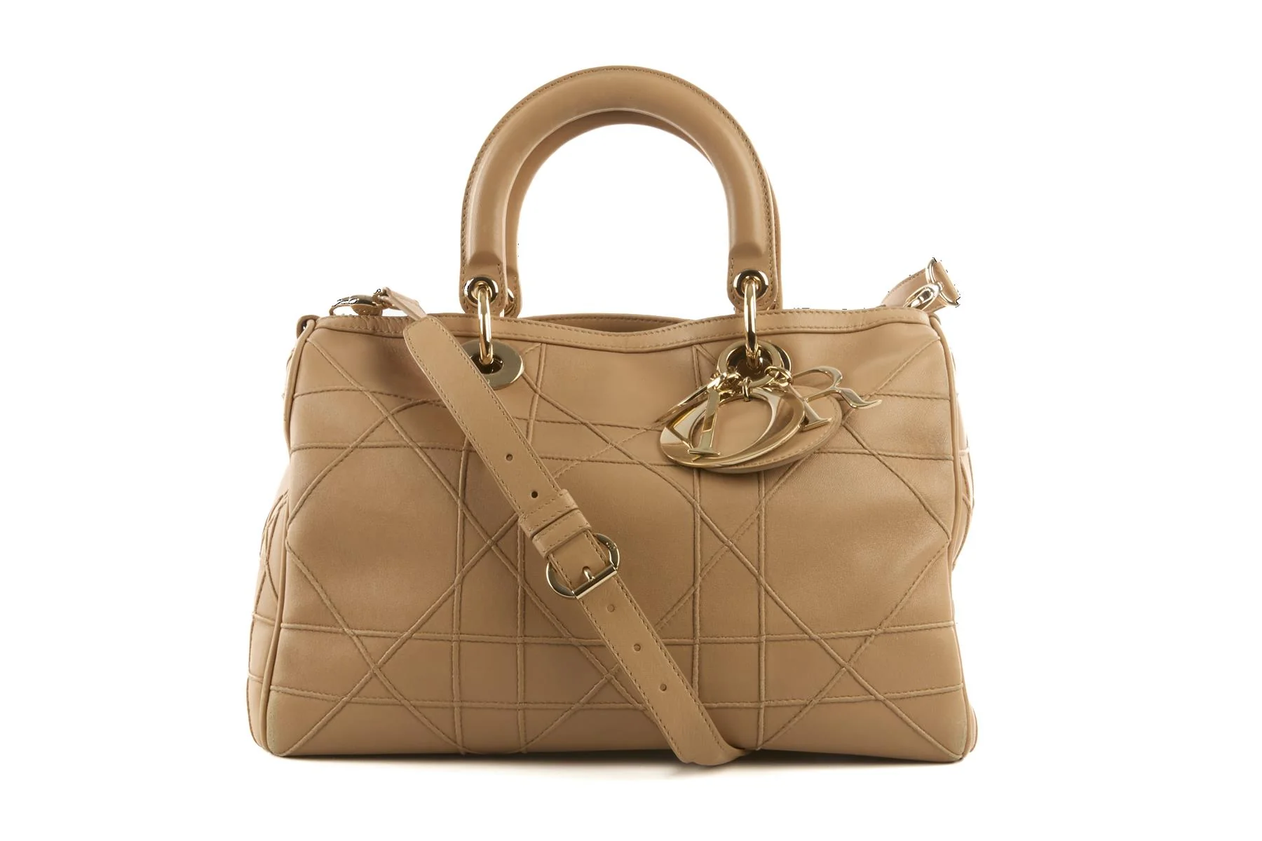 CHRISTIAN DIOR BEIGE GRANVILLE CANNAGE LEATHER TOTE BAG - Image 2