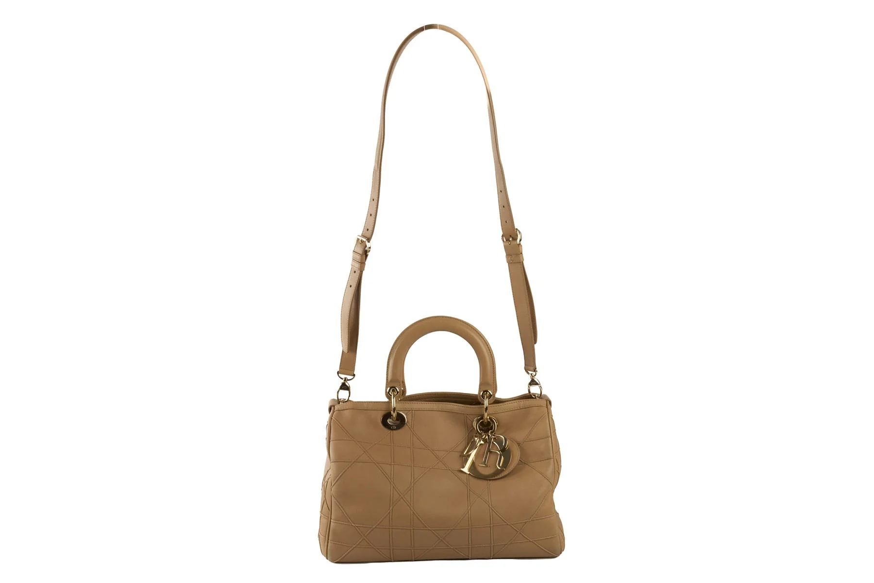 CHRISTIAN DIOR BEIGE GRANVILLE CANNAGE LEATHER TOTE BAG - Image 3