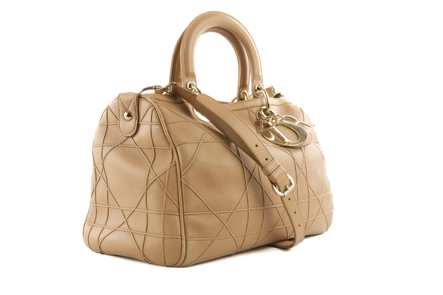 CHRISTIAN DIOR BEIGE GRANVILLE CANNAGE LEATHER TOTE BAG - Image 4