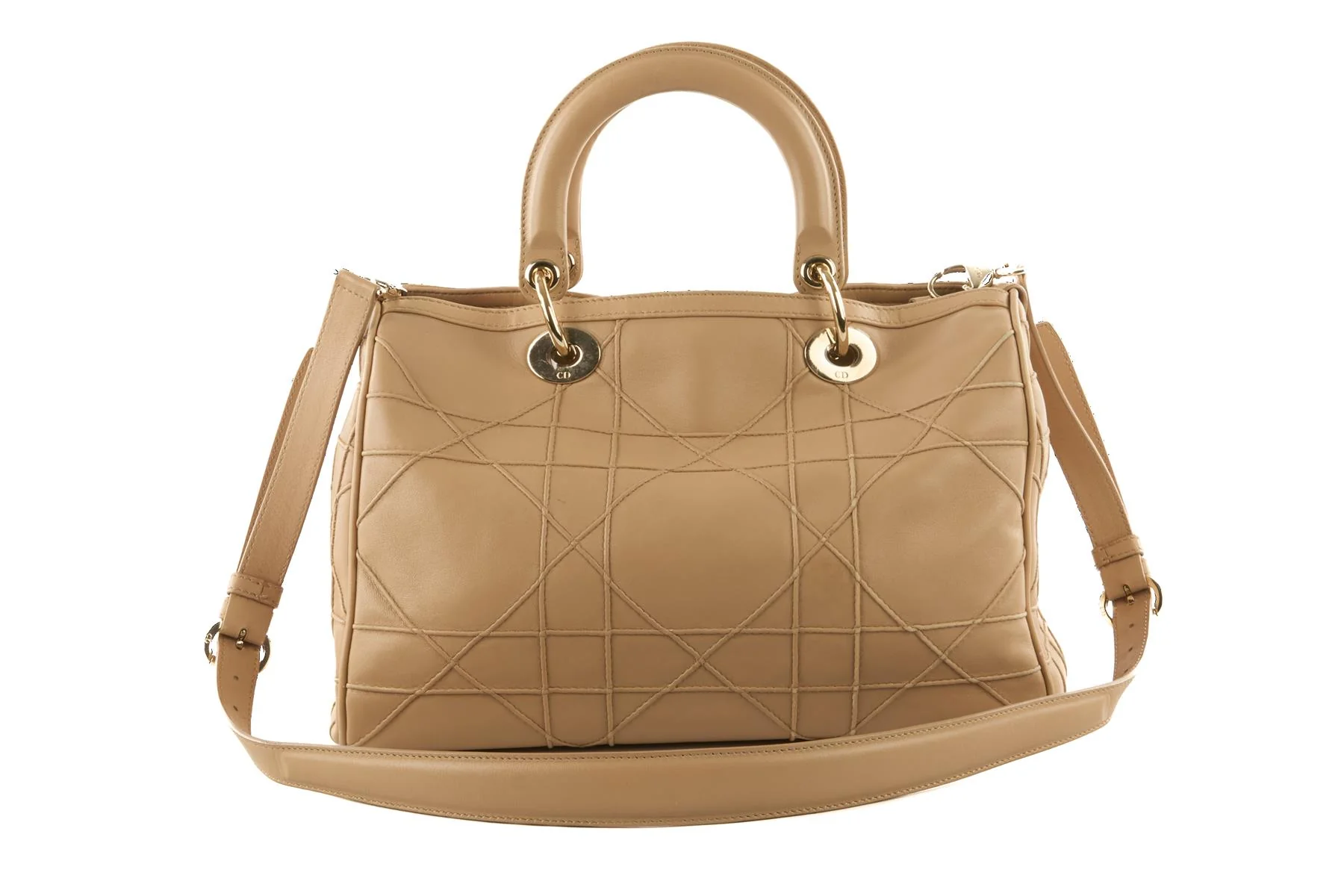 CHRISTIAN DIOR BEIGE GRANVILLE CANNAGE LEATHER TOTE BAG - Image 7