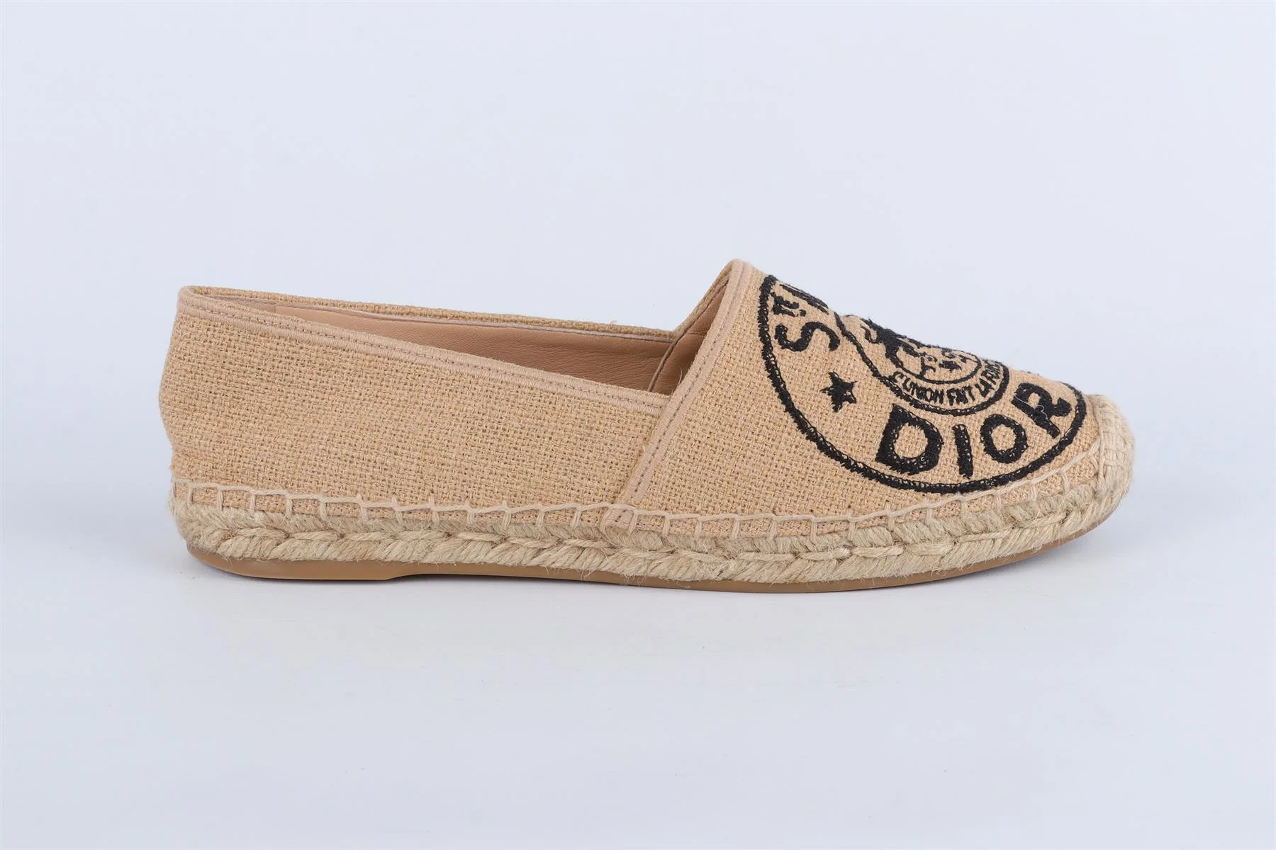 CHRISTIAN DIOR BEIGE GRANVILLE RAFFIA ESPADRILLES EU 40.5 UK 7.5 US 10.5 - Image 2