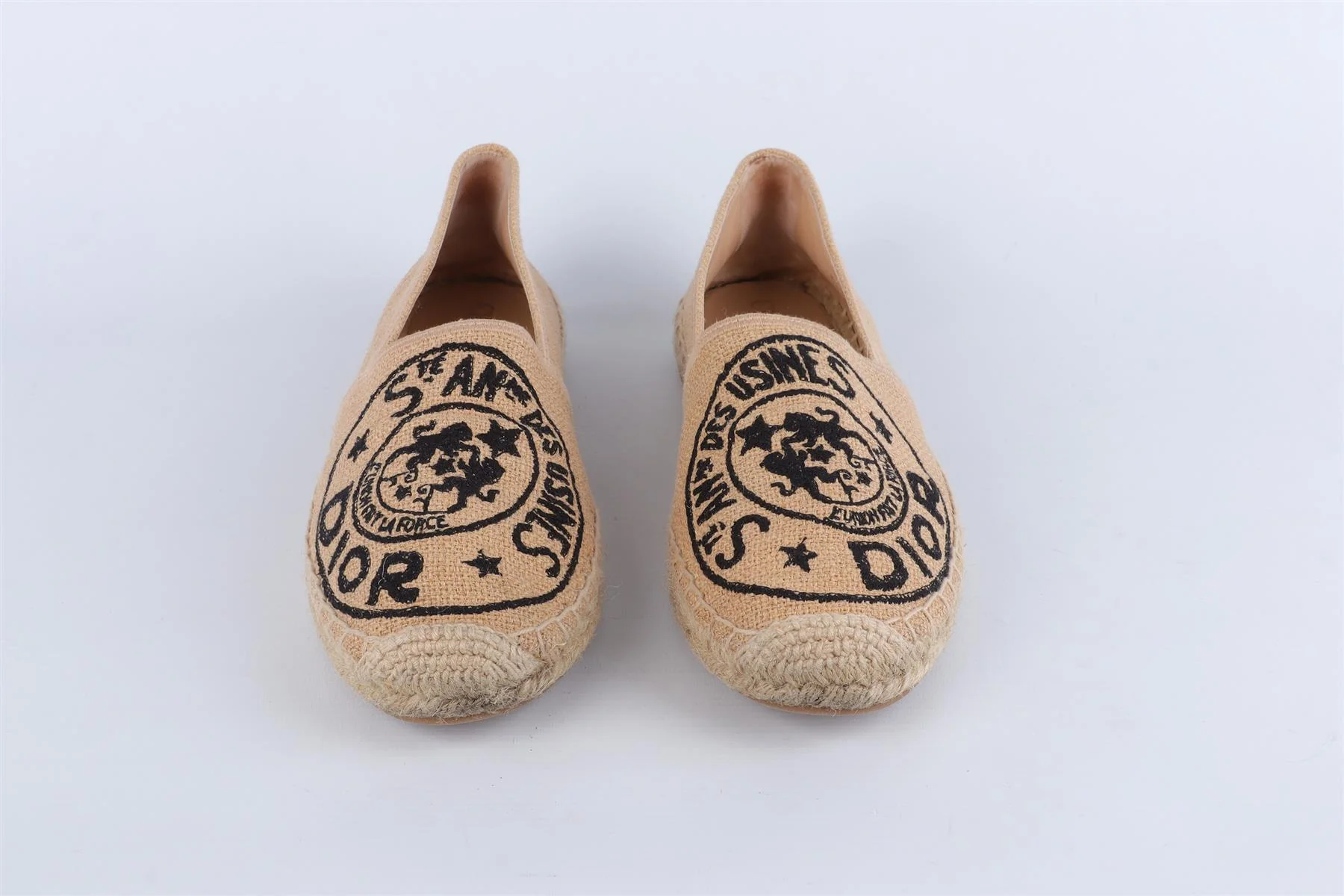 CHRISTIAN DIOR BEIGE GRANVILLE RAFFIA ESPADRILLES EU 40.5 UK 7.5 US 10.5 - Image 3