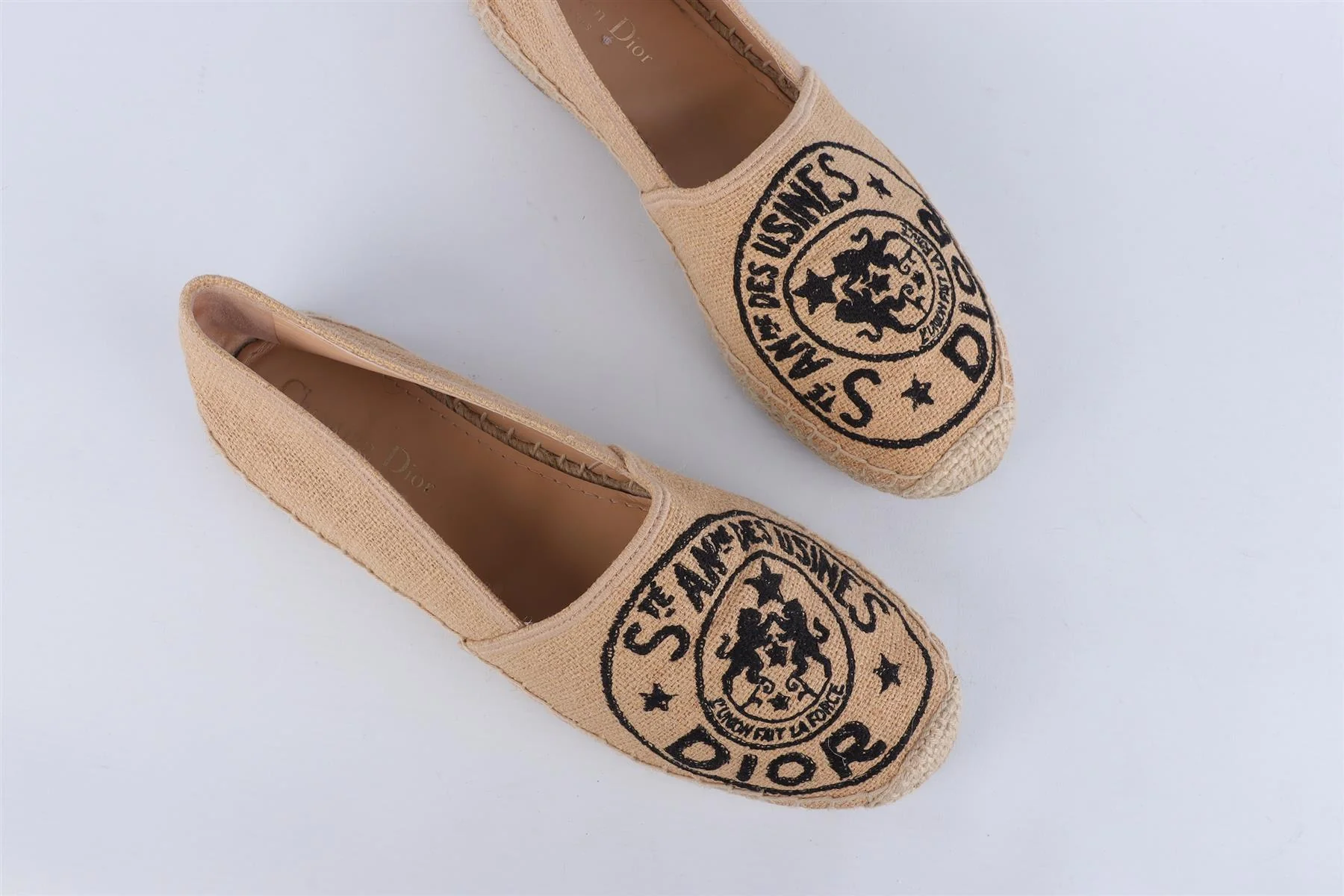 CHRISTIAN DIOR BEIGE GRANVILLE RAFFIA ESPADRILLES EU 40.5 UK 7.5 US 10.5 - Image 4