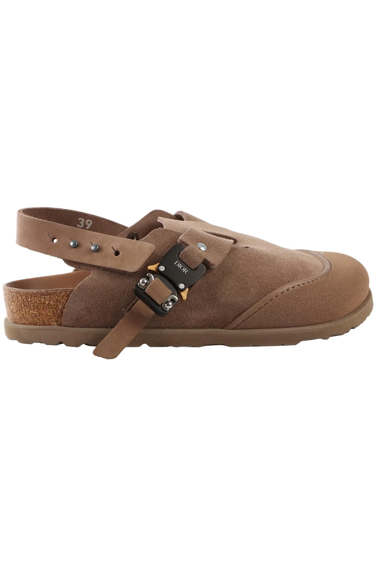 CHRISTIAN DIOR + BIRKENSTOCK BROWN TOKO FELT MULES EU 39 UK 6 US 9