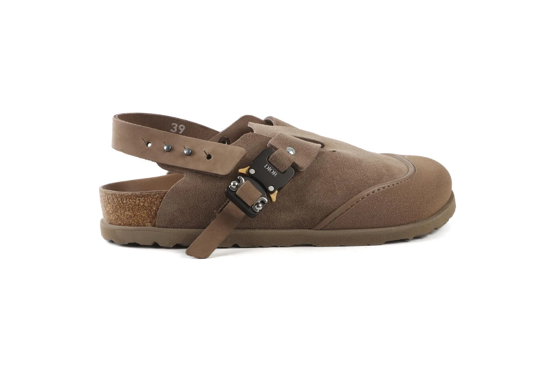 CHRISTIAN DIOR + BIRKENSTOCK BROWN TOKO FELT MULES EU 39 UK 6 US 9 - Image 2