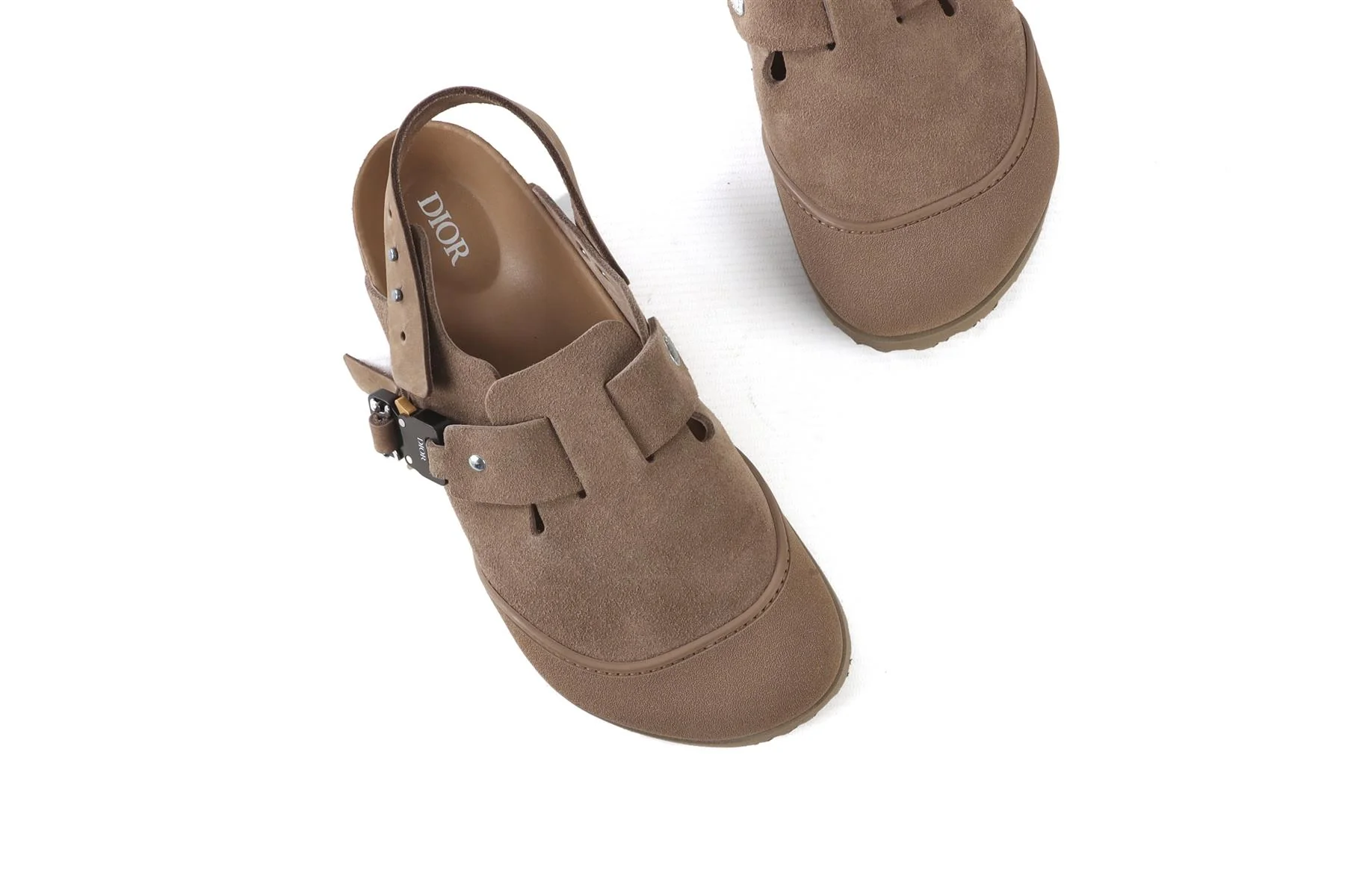 CHRISTIAN DIOR + BIRKENSTOCK BROWN TOKO FELT MULES EU 39 UK 6 US 9 - Image 4