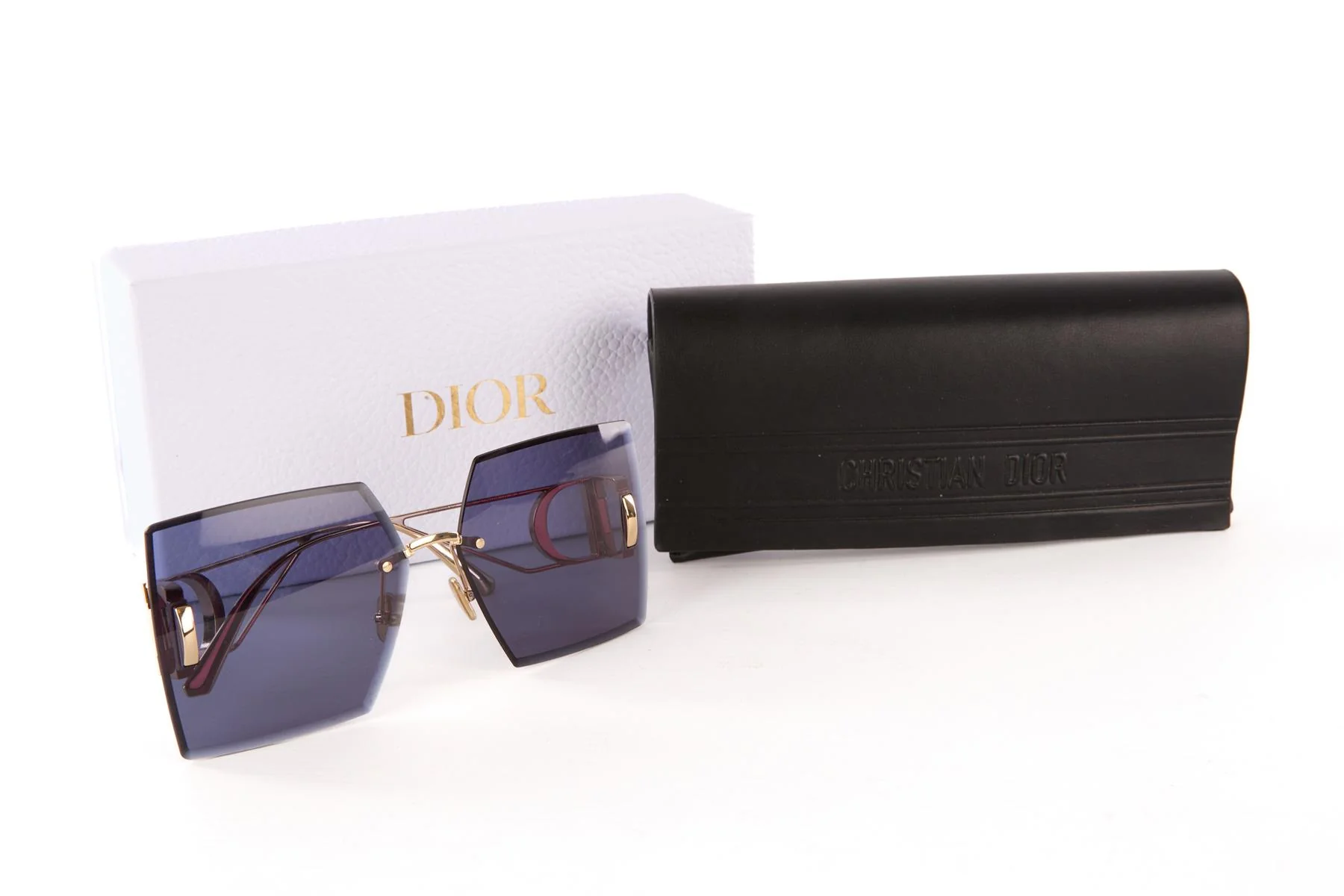 CHRISTIAN DIOR BLACK 30MONTAIGNE SQUARE FRAME SUNGLASSES - Image 8