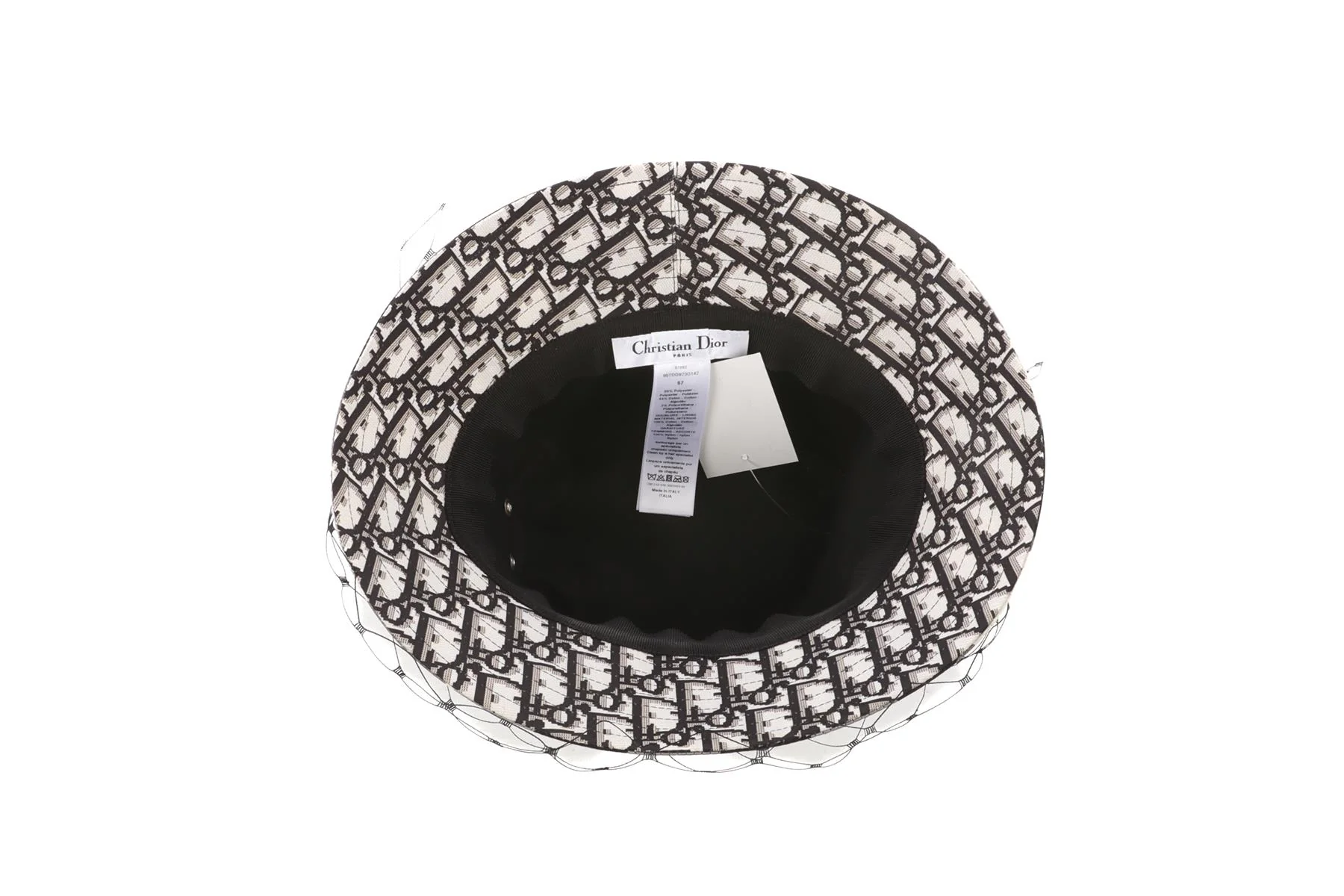 CHRISTIAN DIOR BLACK COTTON BUCKET HAT 57CM - Image 9
