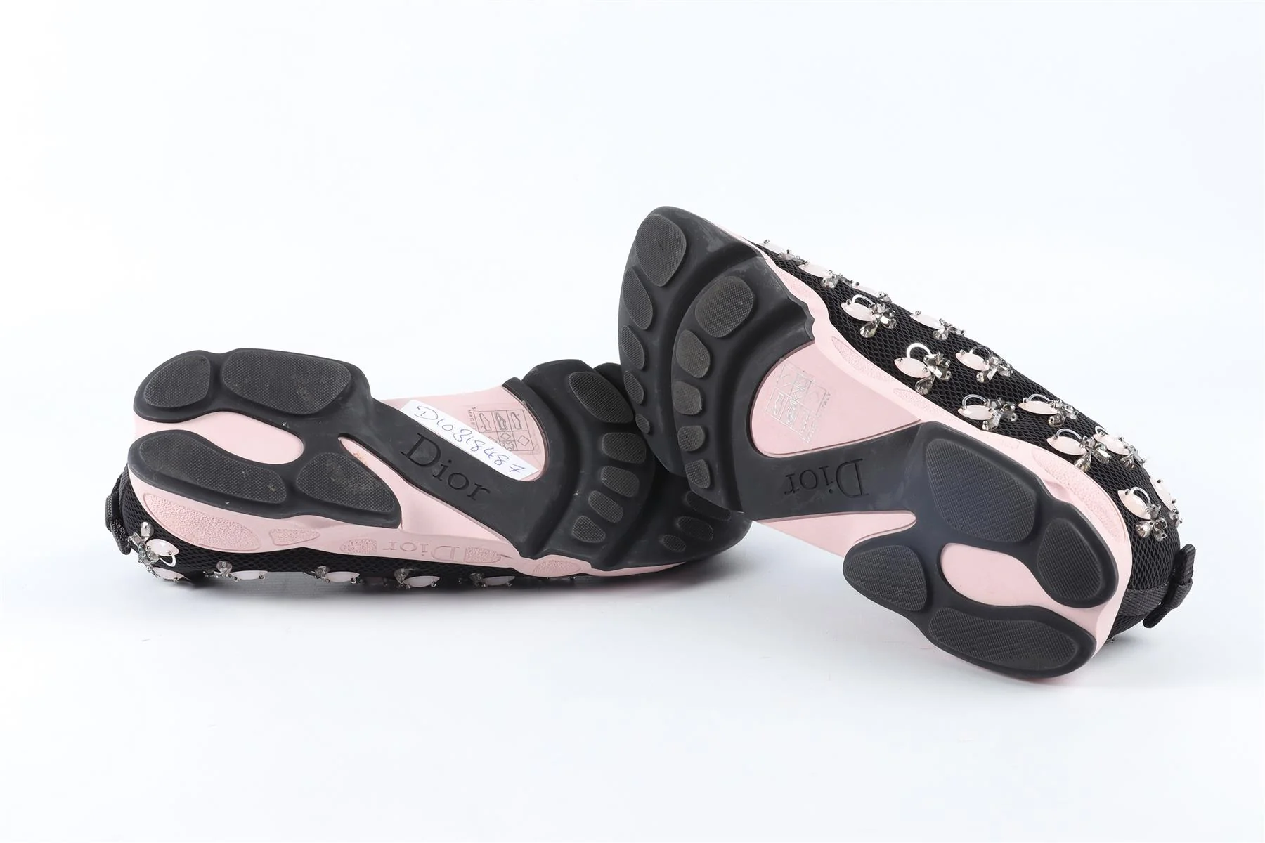 CHRISTIAN DIOR BLACK CRYSTAL AND MESH SNEAKERS EU 38 UK 5 US 8 - Image 6