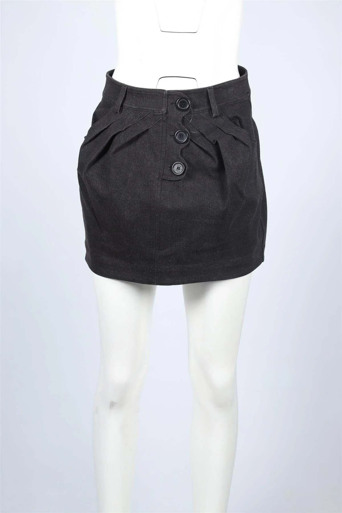 CHRISTIAN DIOR BLACK DENIM MINI SKIRT FR 36 UK 8 - Image 2