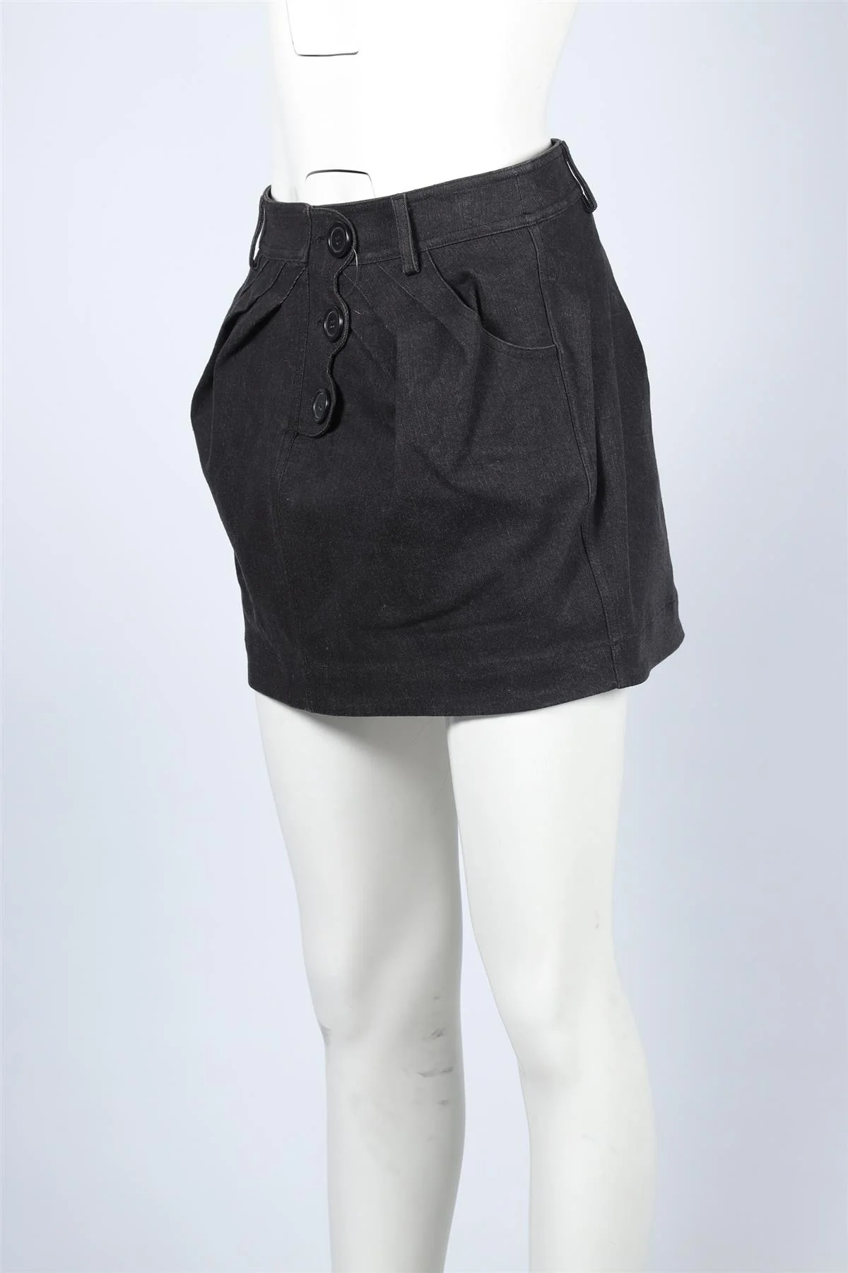 CHRISTIAN DIOR BLACK DENIM MINI SKIRT FR 36 UK 8 - Image 3