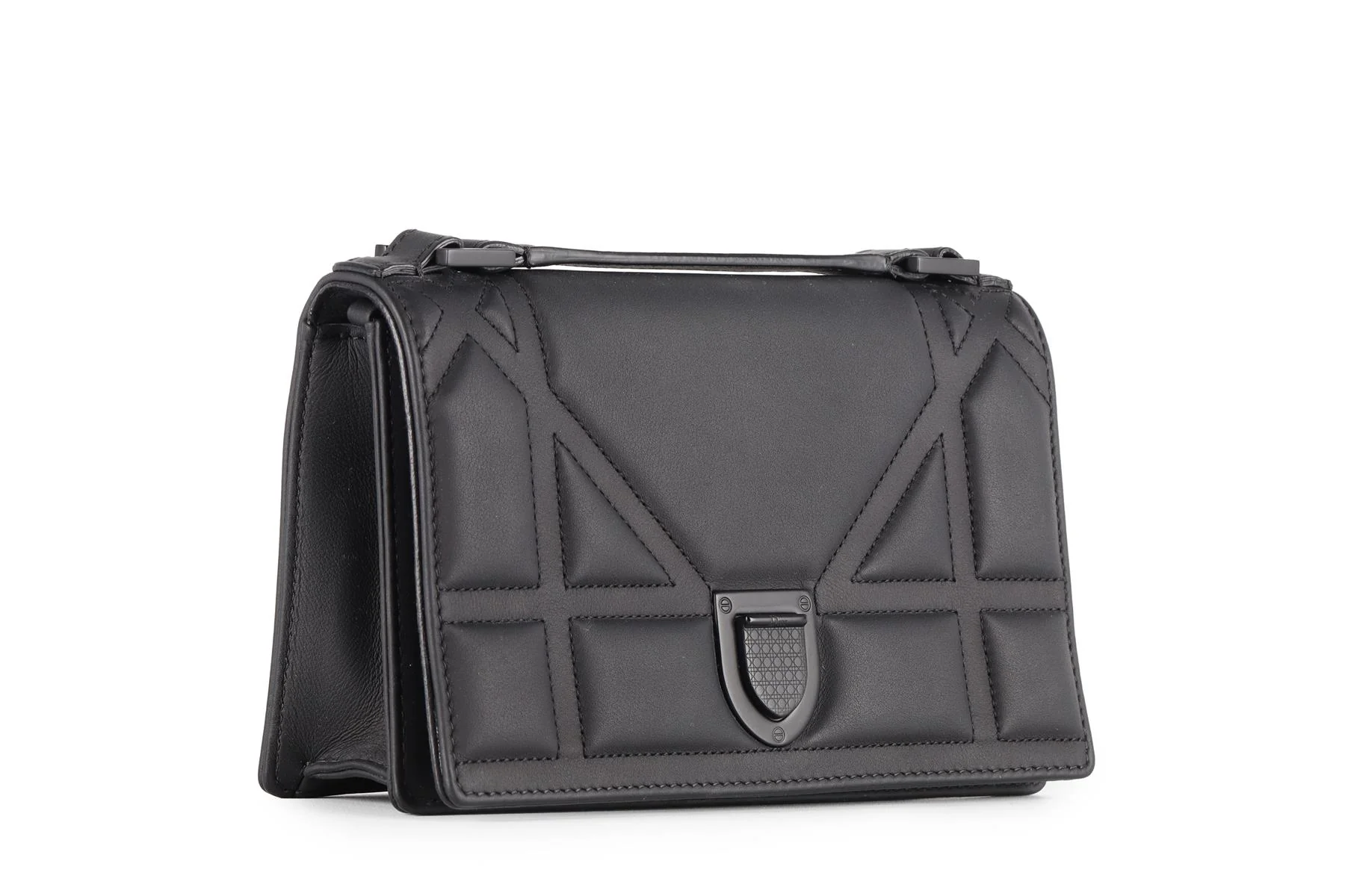 CHRISTIAN DIOR BLACK DIORAMA ULTRAMATTE LEATHER CLUTCH WITH CHAIN - Image 4