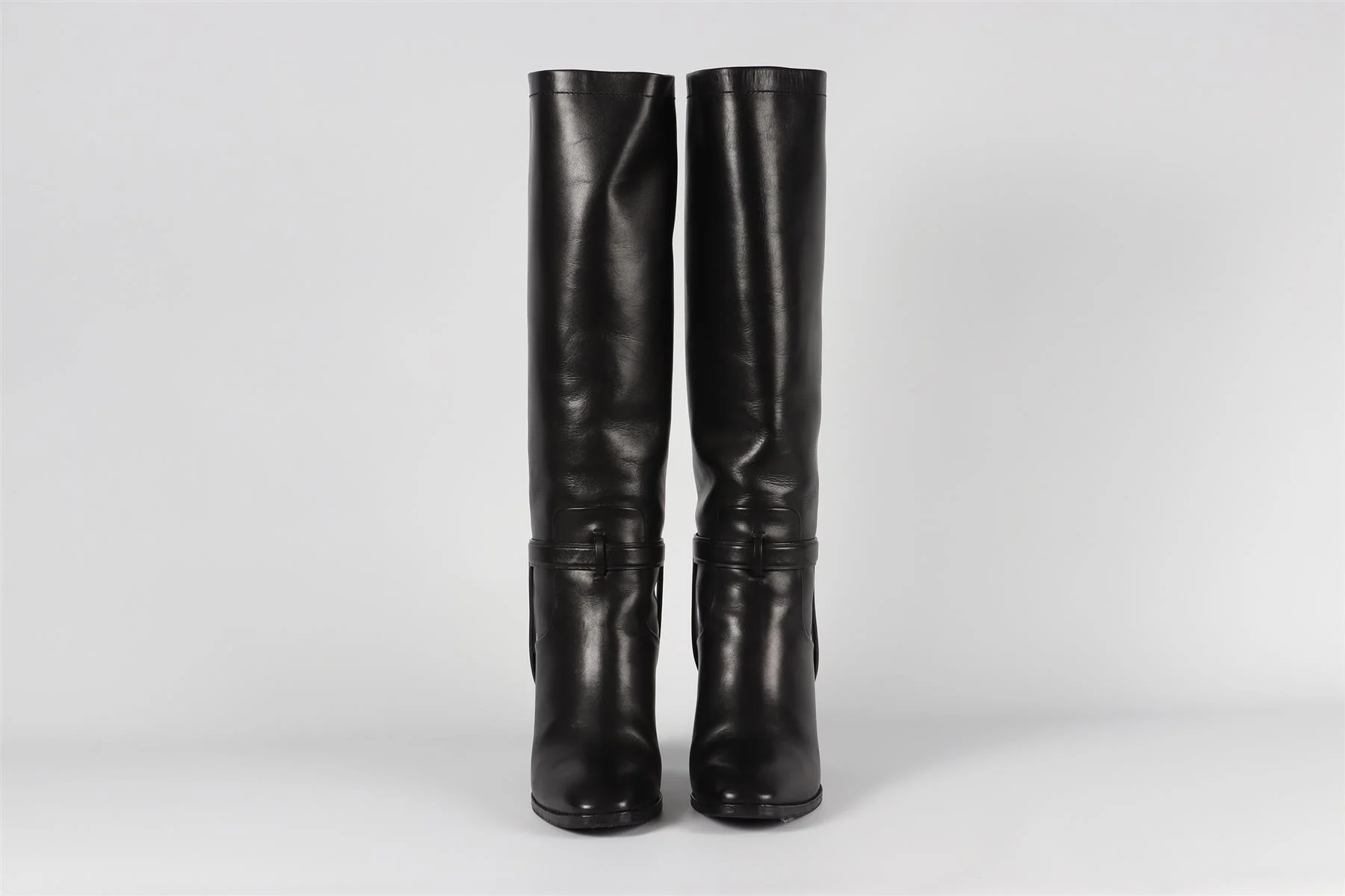 CHRISTIAN DIOR BLACK LEATHER KNEE HIGH BOOTS EU 39 UK 6 US 9 - Image 3