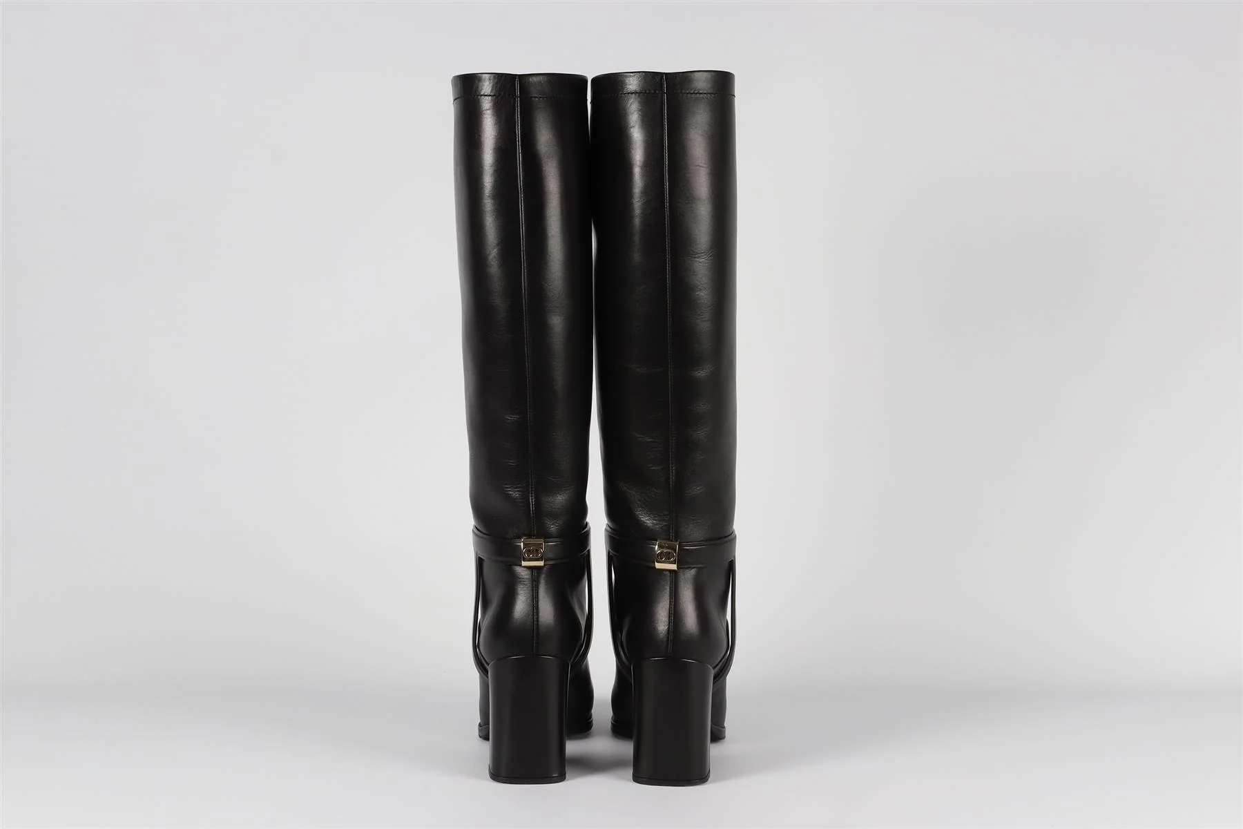CHRISTIAN DIOR BLACK LEATHER KNEE HIGH BOOTS EU 39 UK 6 US 9 - Image 4