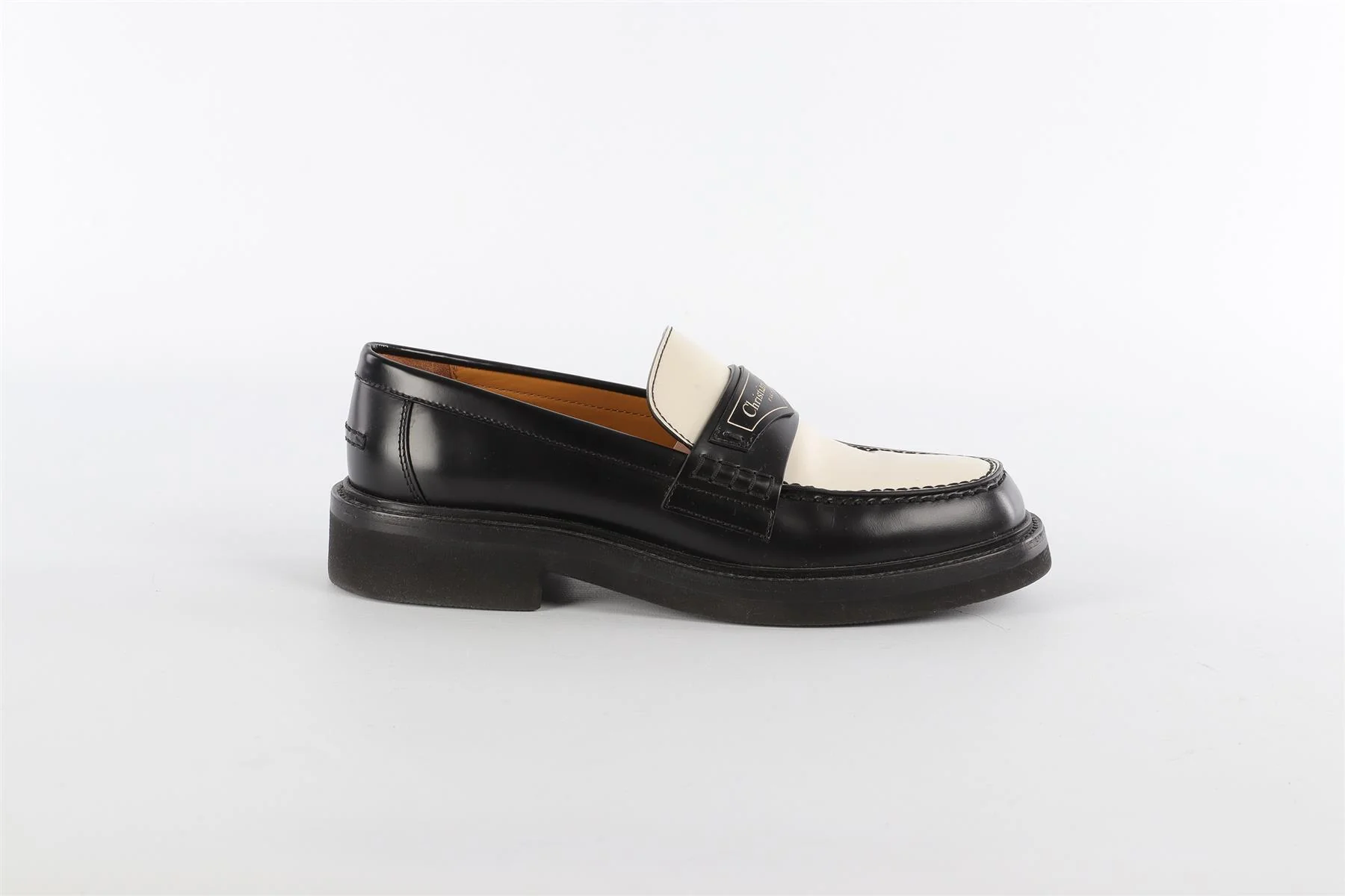 CHRISTIAN DIOR BLACK LEATHER LOAFERS EU 37 UK 4 US 6.5 - Image 2