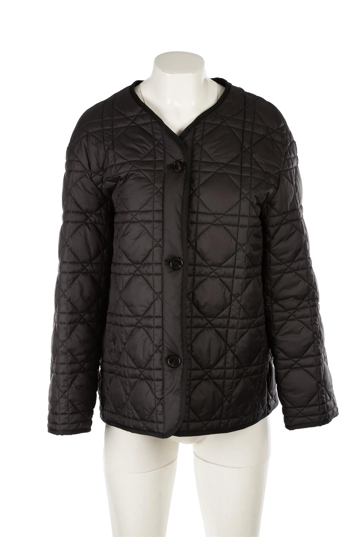 CHRISTIAN DIOR BLACK MACROCANNAGE NYLON JACKET FR 36 UK 8 - Image 2