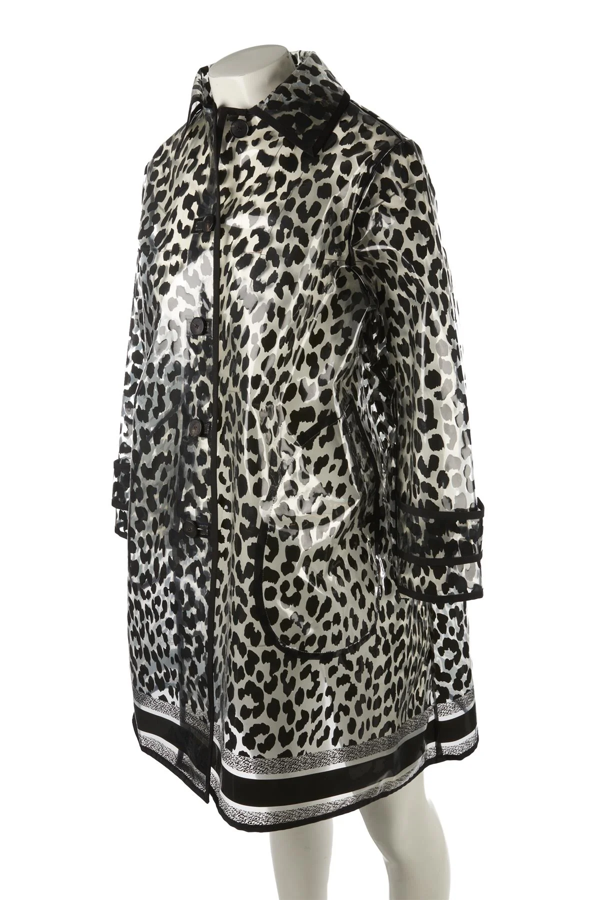 CHRISTIAN DIOR BLACK OBLIQUE VINYL COAT FR 40 UK 12 - Image 3