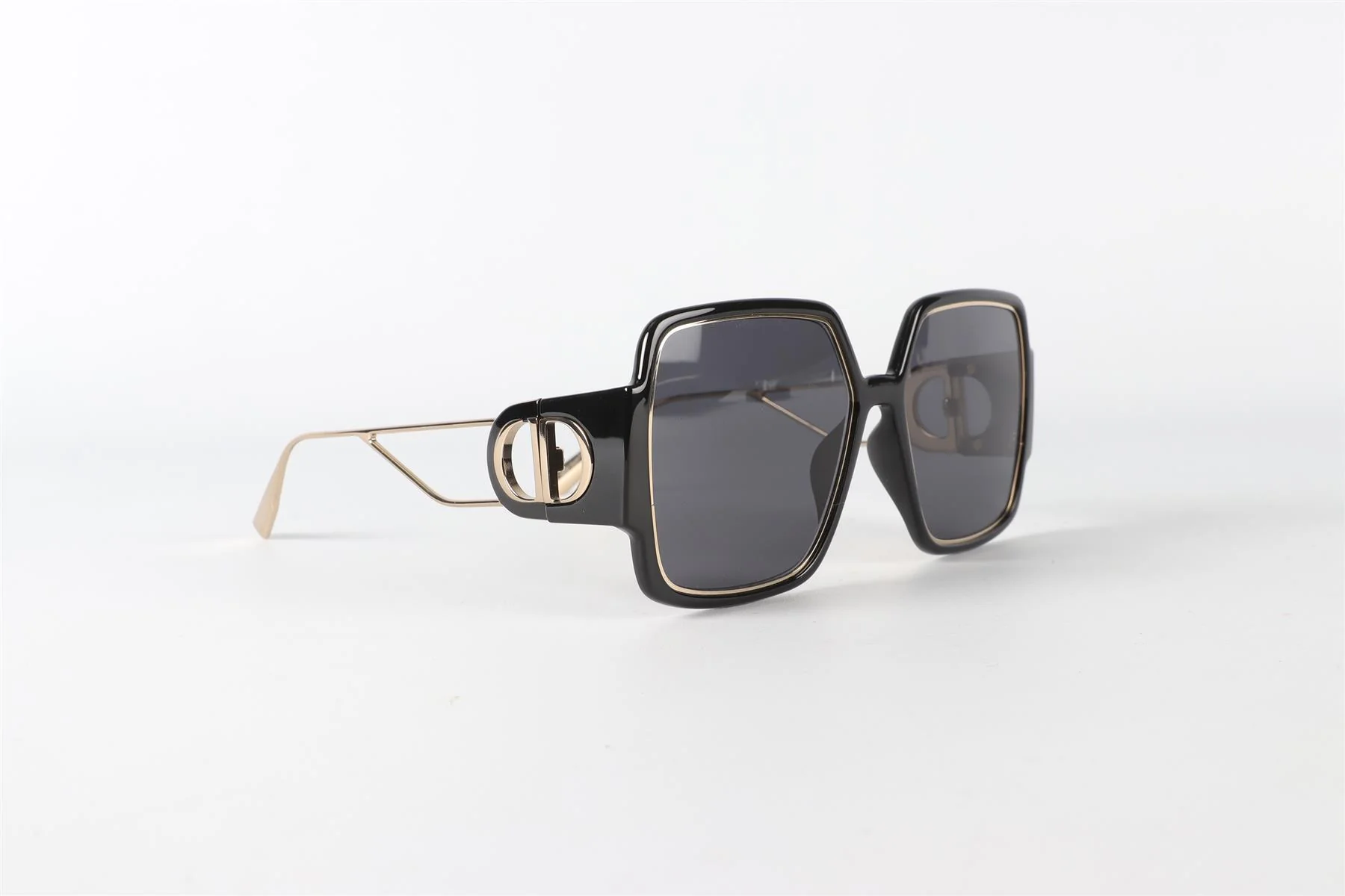 CHRISTIAN DIOR BLACK SQUARE FRAME ACETATE SUNGLASSES - Image 2